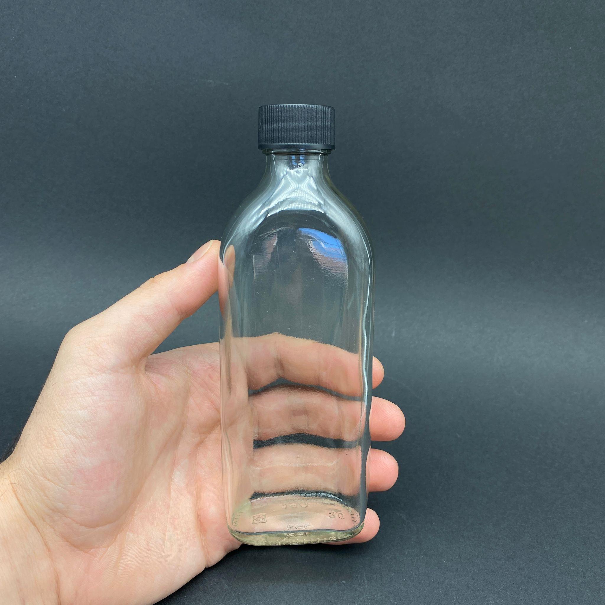 150 CC YASSI CAM ŞİŞE -SOĞUK KAHVE ŞİŞESİ- SİYAH PLASTİK KAPAKLI - 150 ML YASSI CAM ŞİŞE - COLDBREW ŞİŞESİ
