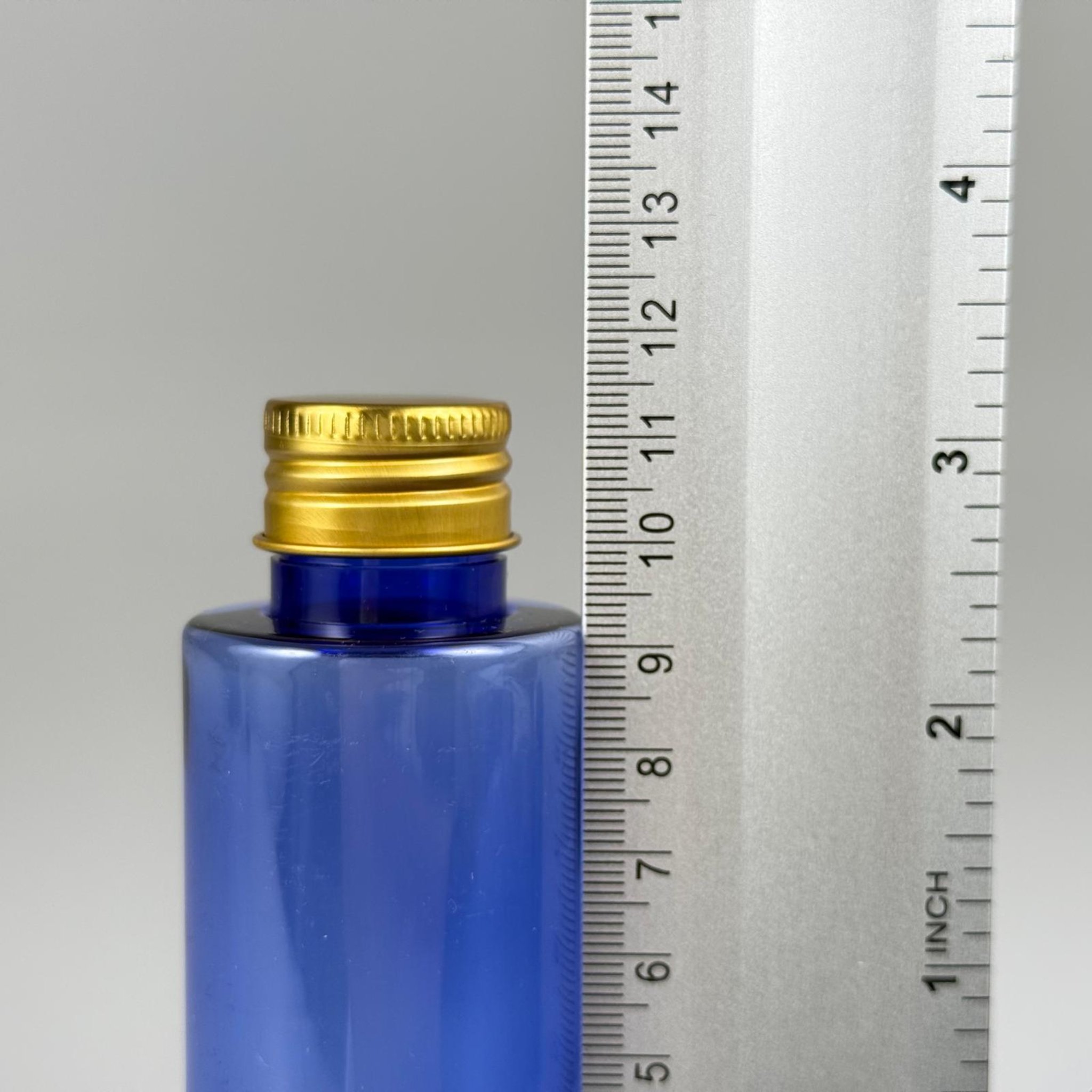 100 CC MAVİ SİLİNDİR KESKİN KÜT MODEL SERT PET ŞİŞE (17 GR - 24 AĞIZ ) + KÖPÜK COMTALI GOLD METAL ALÜMİNYUM KAPAK + KOLONYA TIPALI TAKIM - 100 ML KAPAKLI MAVİ PET ŞİŞELER