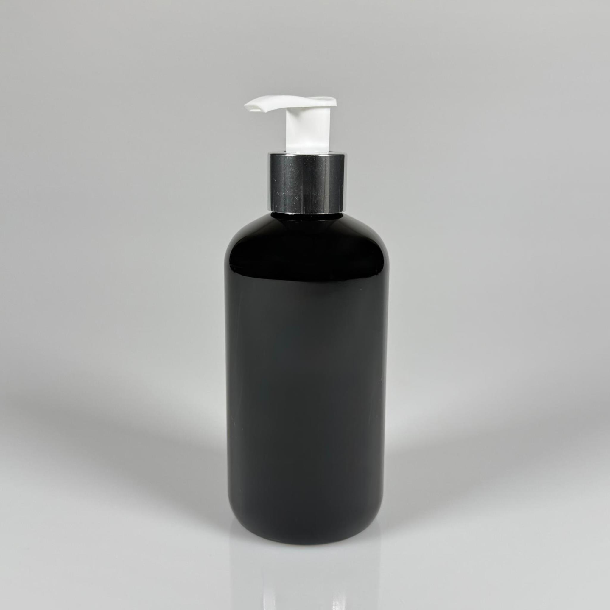250 CC SİYAH ŞİŞE - GÜMÜŞ POMPALI - 250 ML POMPALI PLASTİK ŞİŞE - ZEYNEP MODEL PET ŞİŞE
