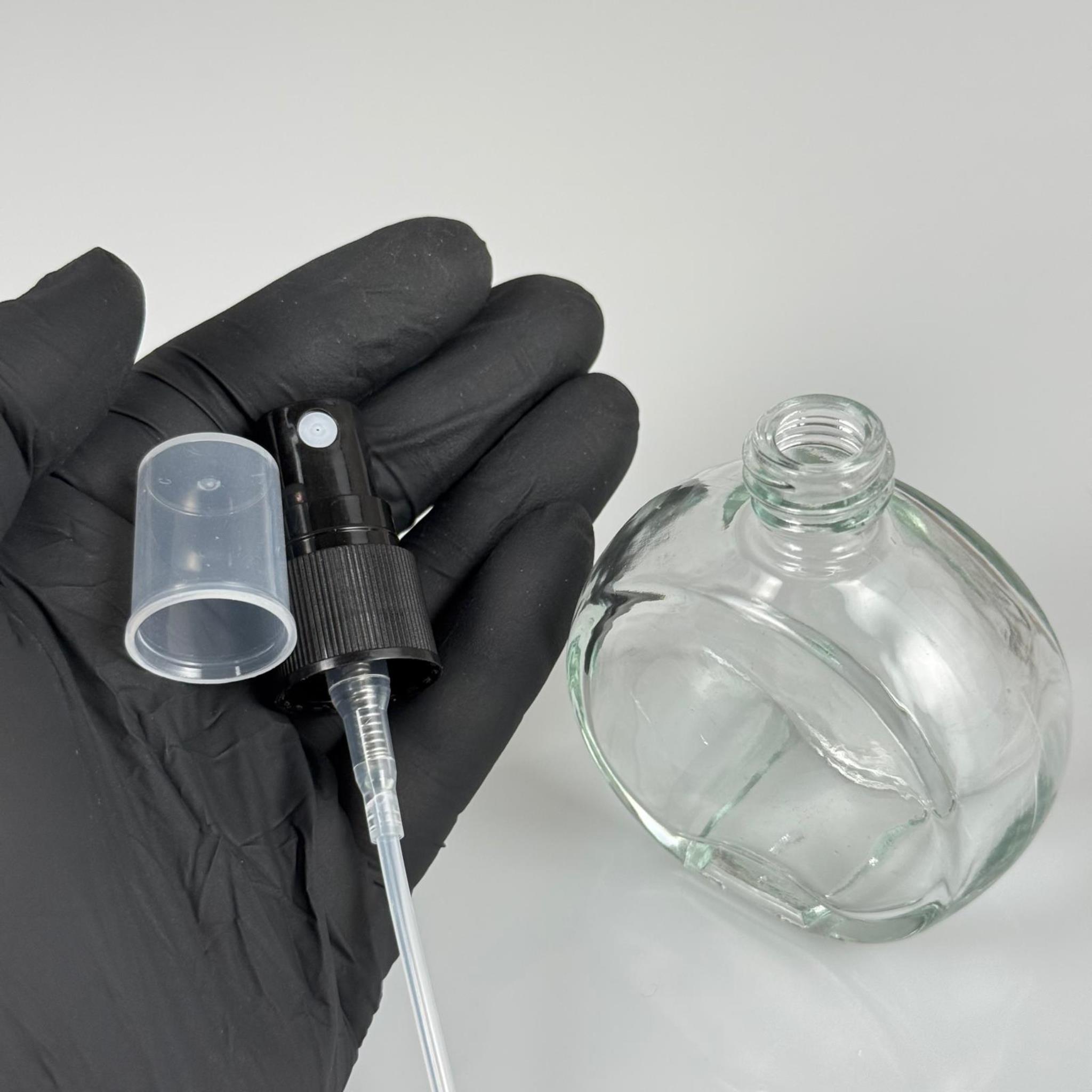 50 CC OVAL YASSI YUVARLAK CAM ŞİŞE + SİYAH SPREY FISFIS - 50 ML HEDİYELİK CAM KOLONYA ŞİŞESİ - DÜĞÜN, NİŞAN, SÖZ, KINA, CENAZE, PROMOSYON İÇİN HEDİYELİK KOLONYA ŞİŞELERİ