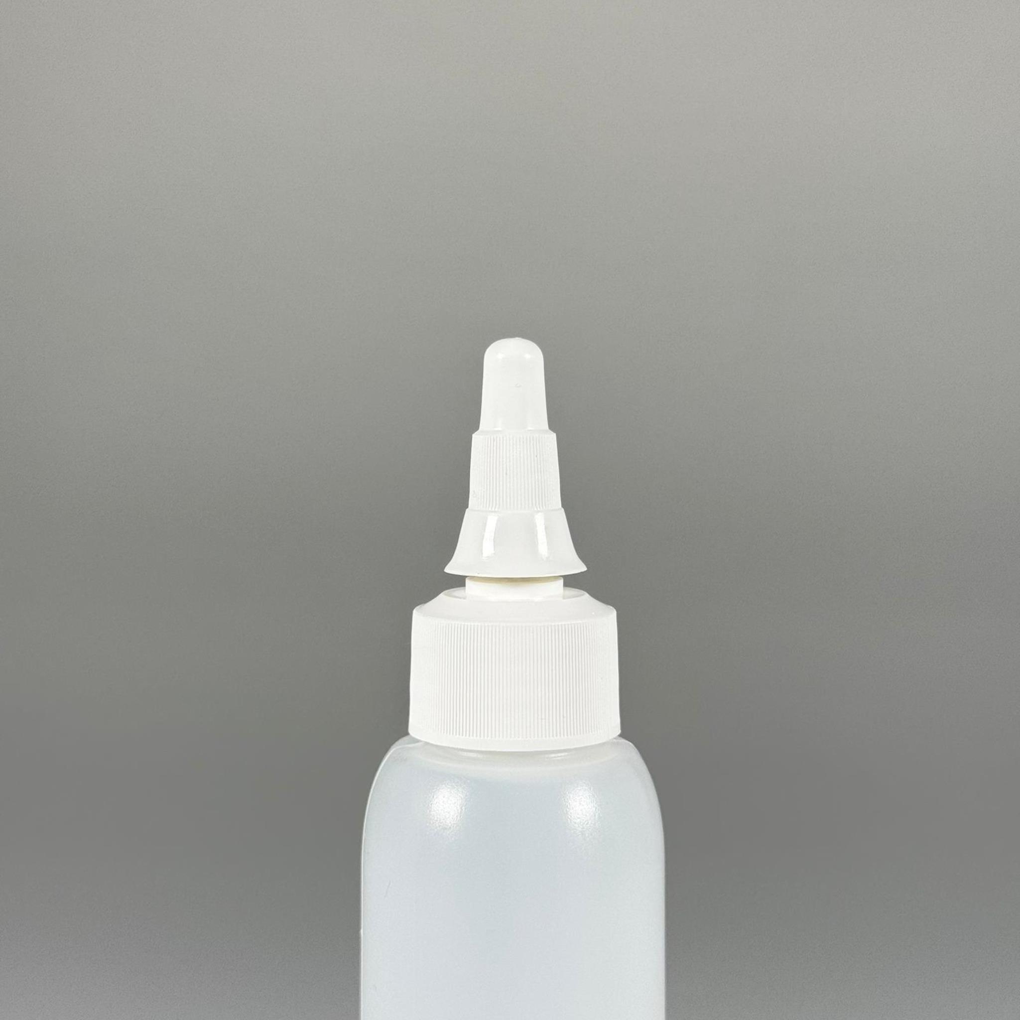 100 ML SIKILABİLİR YUMUŞAK PE POLİETİLEN PLASTİK ŞİŞE - BEYAZ ASANSÖR SİVRİ KARTUŞ KAPAKLI - 100 cc sos, yağ, kartuş, mürekkep vb için boş şişeler