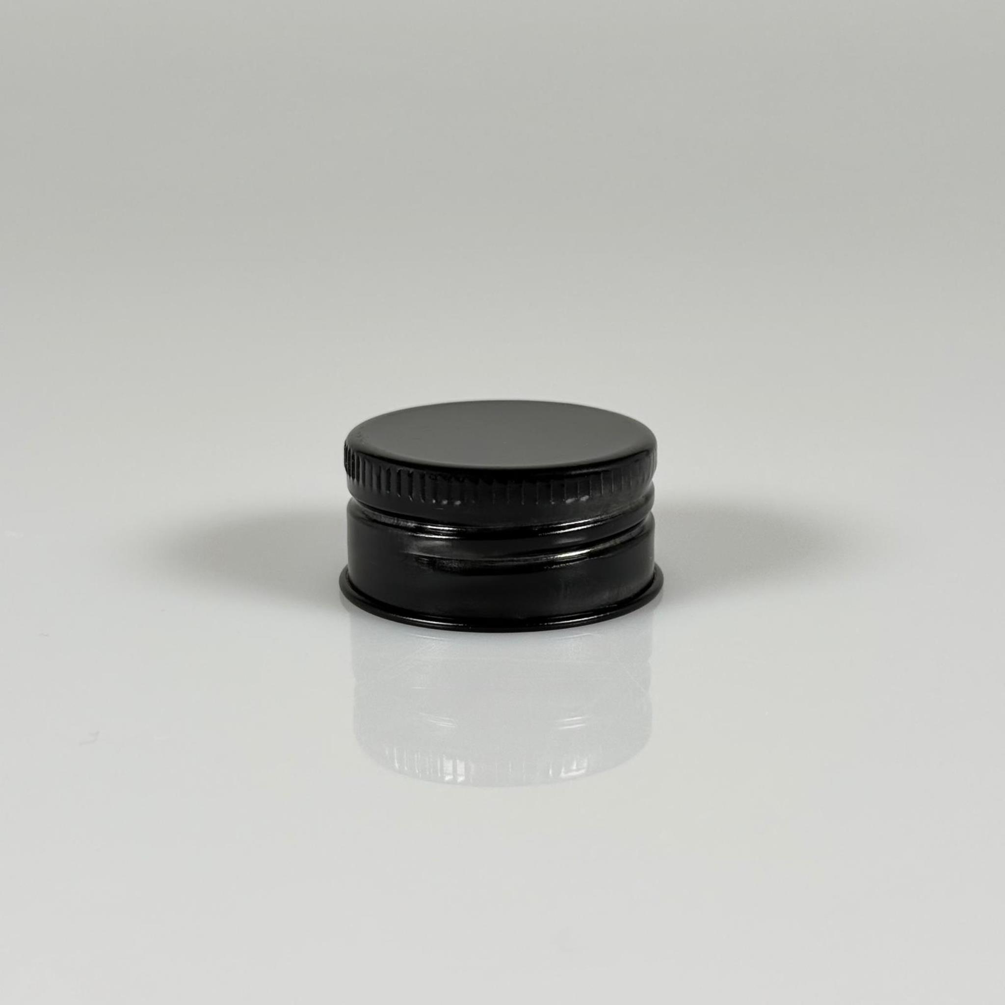 31/18 MM VİDALI METAL ALÜMİNYUM SİYAH KAPAK - 31 MM VİDALI AĞIZ DORİKA, MARASKA ŞİŞELER İÇİN ELLE KAPANABİLİR METAL KAPAK