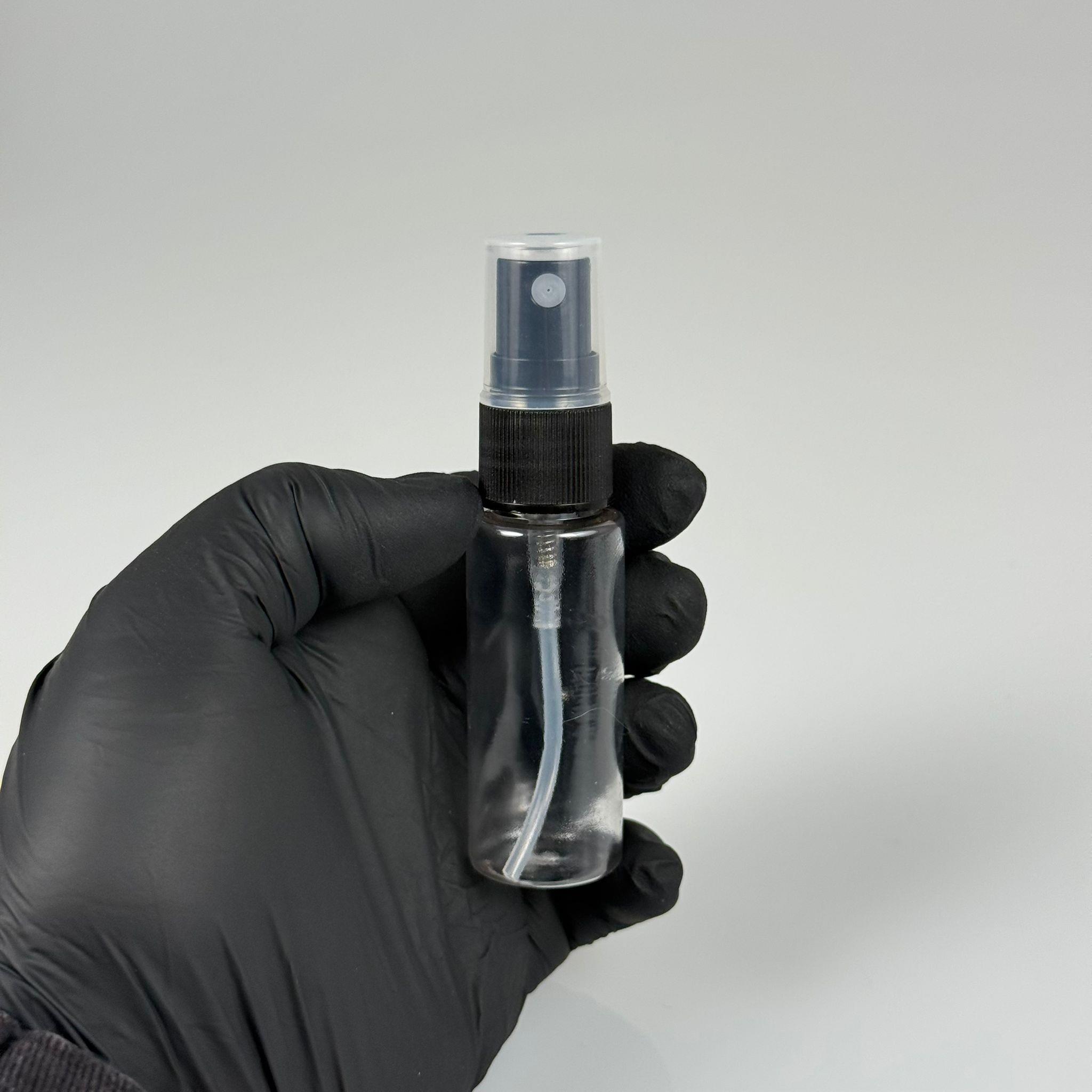20 CC ŞEFFAF PET ŞİŞE - SİYAH SPREYLİ TESTER 20 ML PLASTİK ŞİŞE