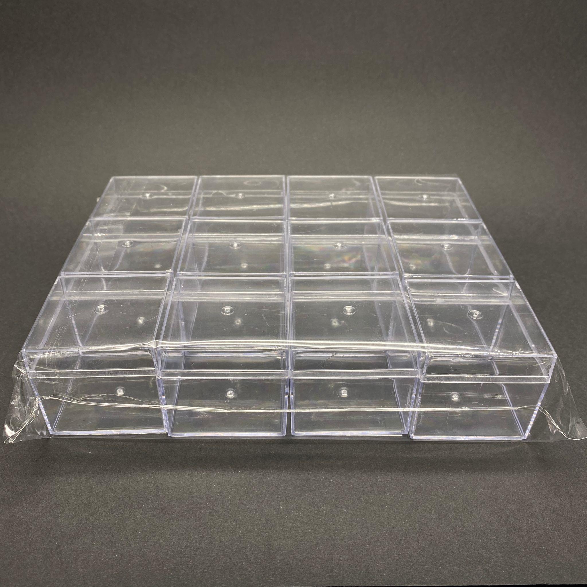 MİKA KUTU 5,1X5,1 CM  (70 cc) - KARE KAPAKLI PLEKSİ KUTU - KRİSTAL KUTU - 25li PAKET