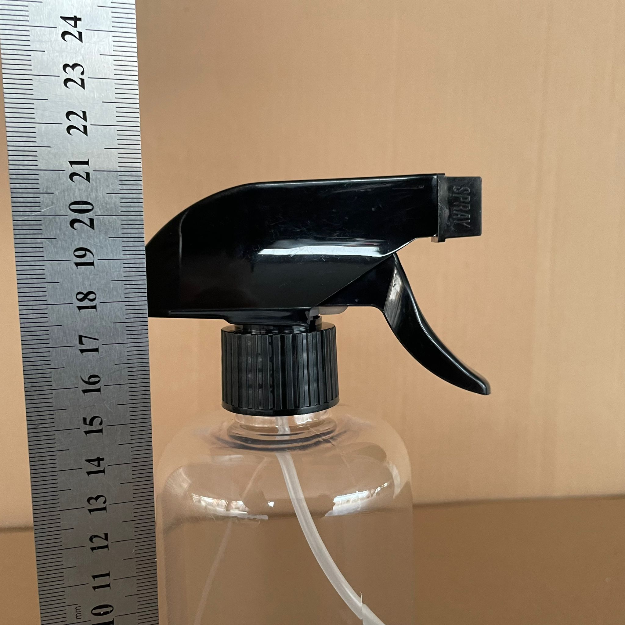 500 CC UZUN SİLİNDİR PET ŞİŞE KALIN (26 GR) - SİYAH TETİK TRİGER SPREYLİ - 28 AĞIZ - 500 ML PET ŞİŞE
