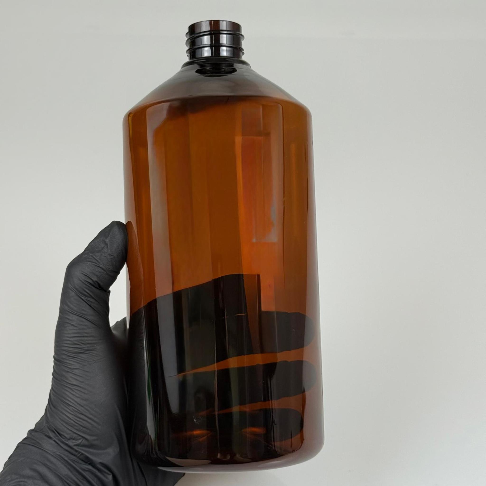 1000 CC AMBER SERT PLASTİK ŞİŞE KAPAKSIZ (28 AĞIZ) - KALIN (45 GR)