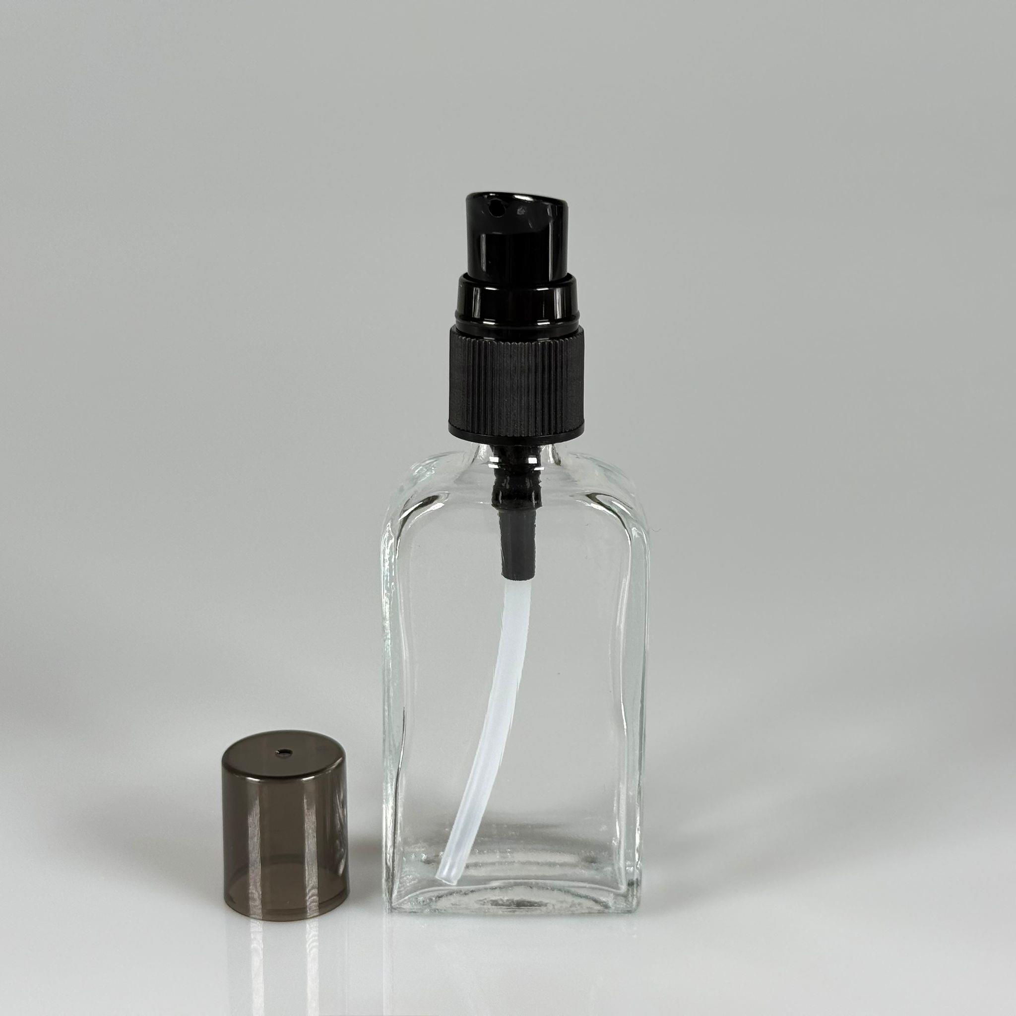 40 CC KÖŞELİ DİKDÖRTGEN CAM ŞİŞE - SİYAH LOSYON POMPALI - 40 ML PRESTİJLİ ŞİŞE