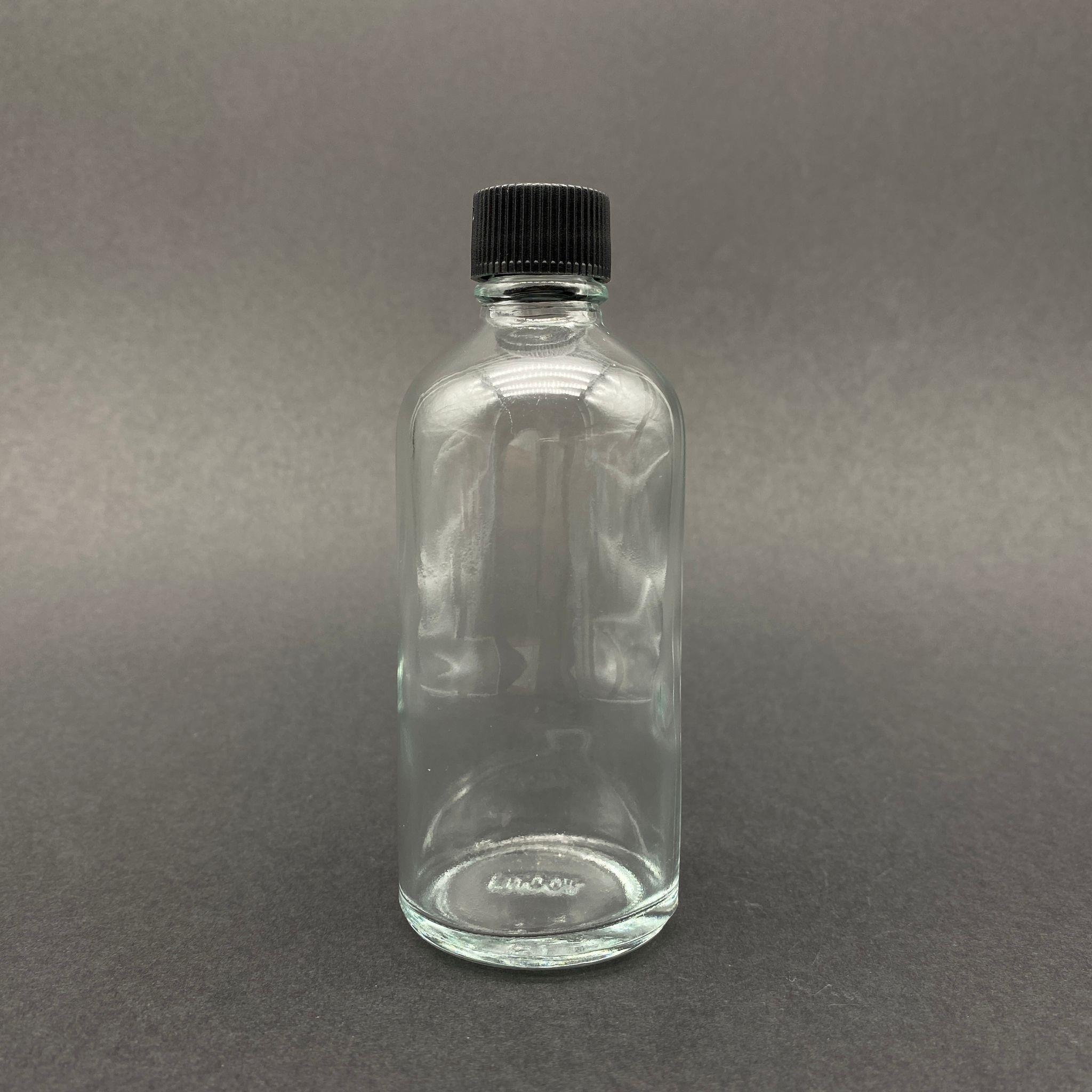 100 CC CAM ŞİŞE - SİYAH KAPAKLI - 100 ML STANDART CAM ŞİŞE