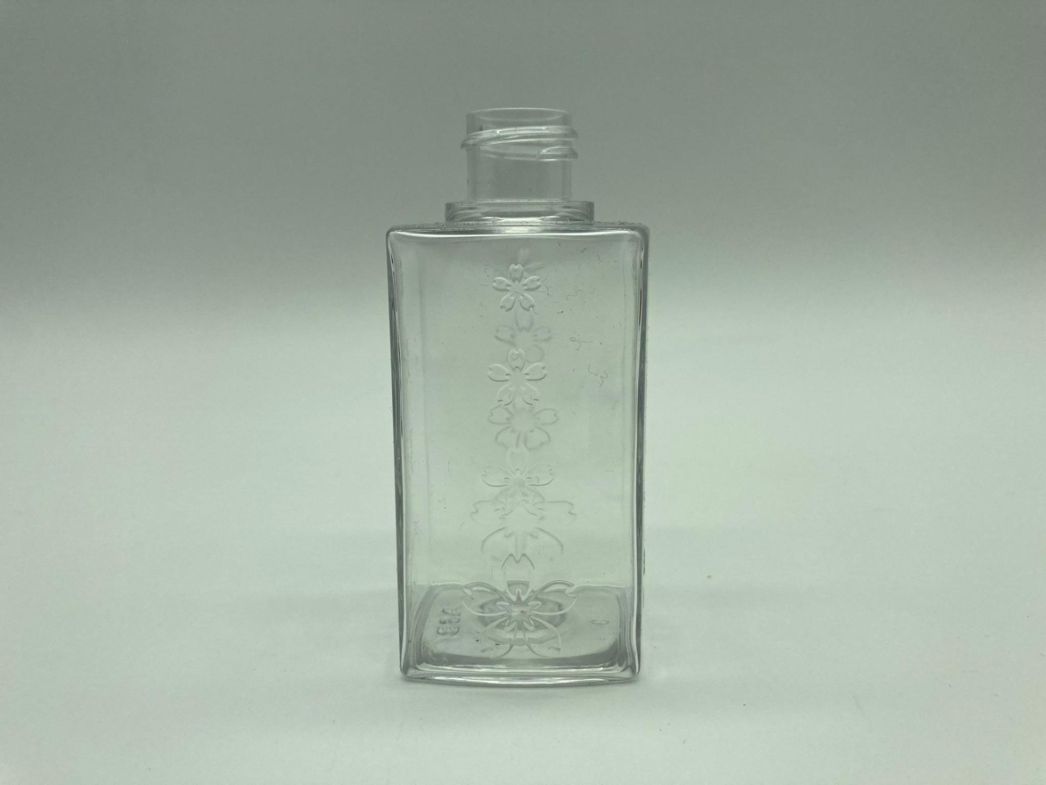 100 CC ŞEFFAF KARE SERT PLASTİK ŞİŞE KAPAKSIZ (20 AĞIZ) - 100 ML PLASTİK ŞİŞE