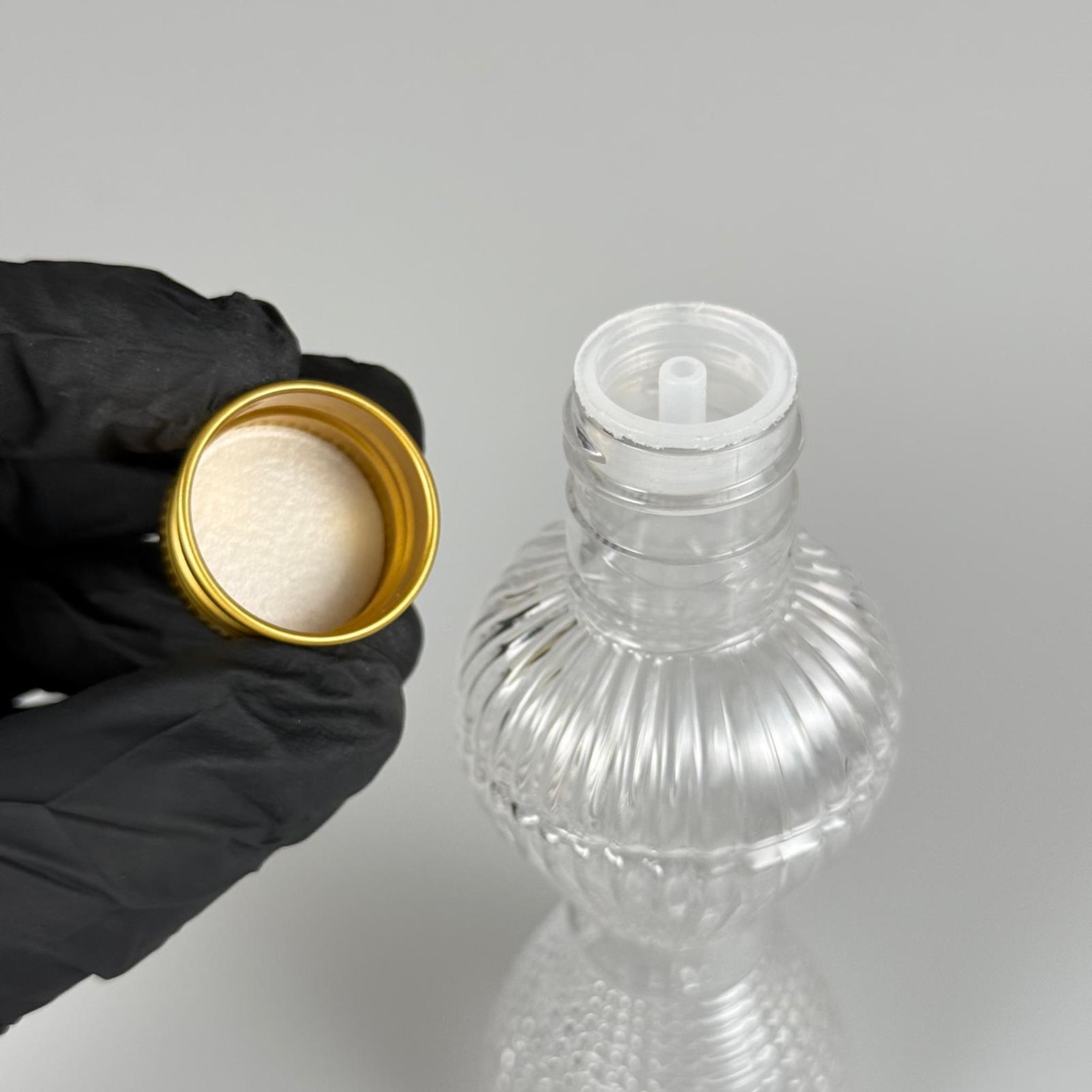 100 CC PIRLANTA CAMPET ŞİŞE (24 AĞIZ) + KÖPÜK CONTALI GOLD METAL ALÜMİNYUM KAPAK + KOLONYA TIPALI TAKIM - 100 ML KAPAKLI CAMPET PLASTİK ŞİŞELER