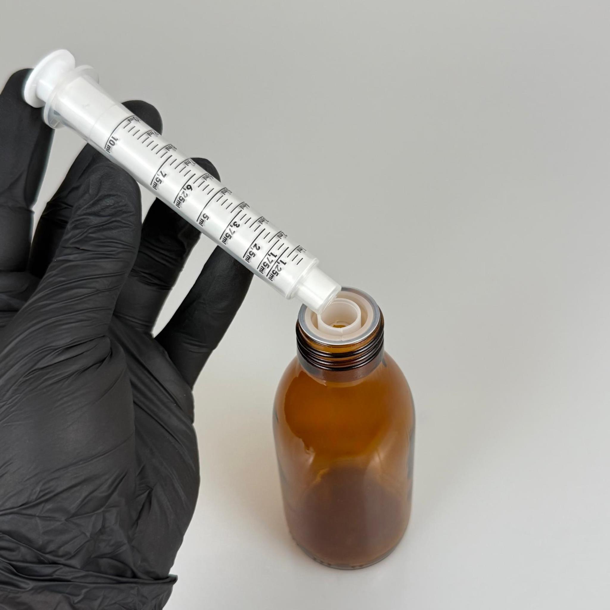125 ML CAM ECZA ŞİŞESİ + 10 ML DOZAJ PİPETİ + DOZAJ TIPASI + CONTALI PLASTİK KAPAK TAKIM