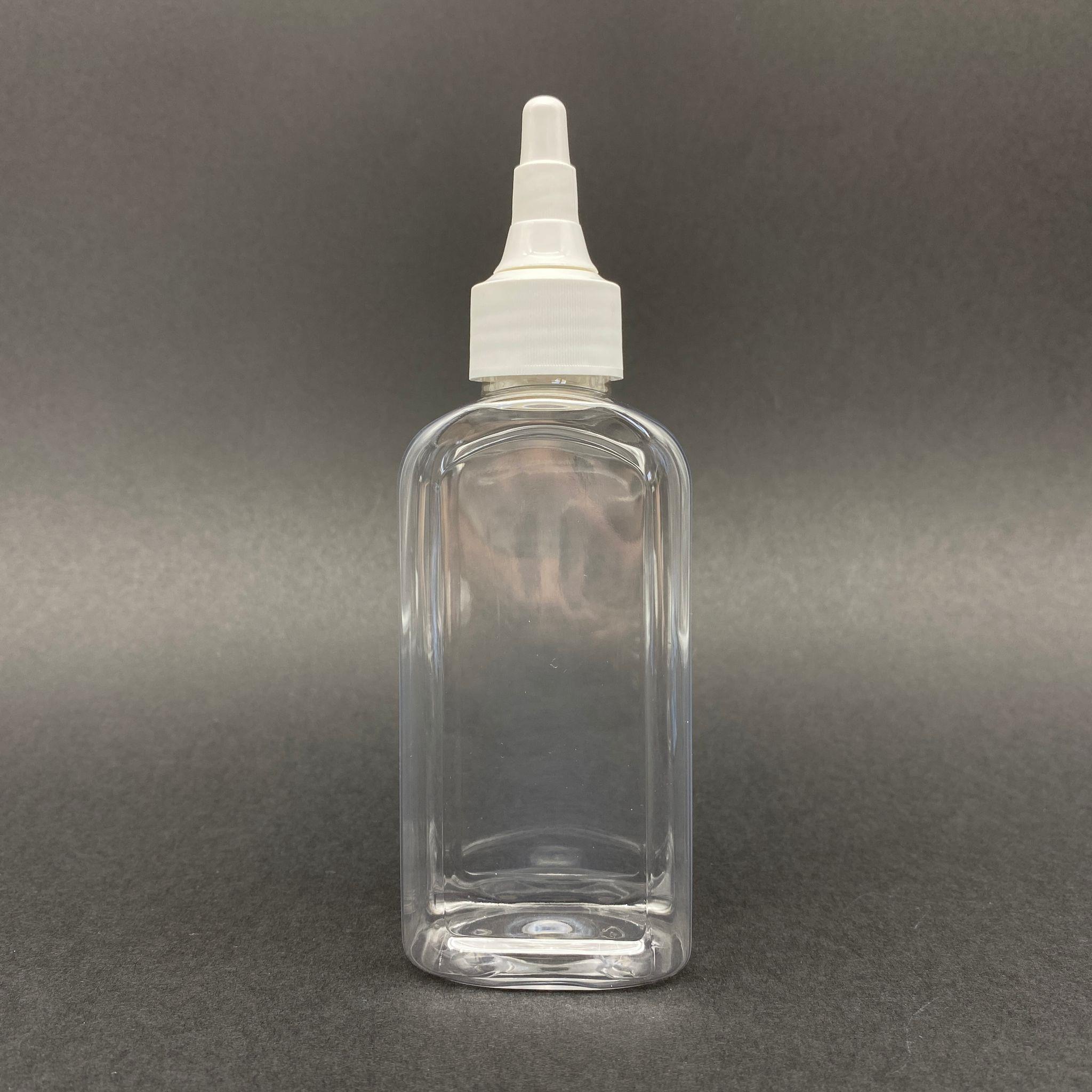 140 CC YASSI ŞİŞE - BEYAZ ASANSÖR AKITICILI KAPAKLI - 140 ML PLASTİK YASSI ŞİŞE