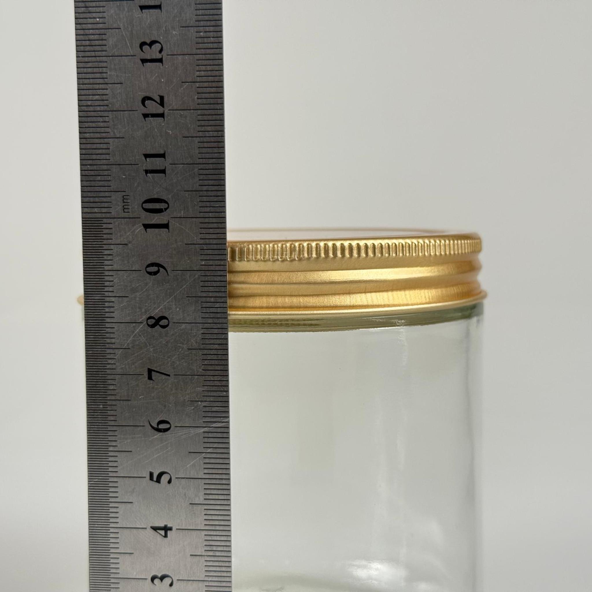 450 CC GENİŞ AĞIZ CAM KAVANOZ - GOLD METAL KAPAKLI - 450 ML ZEYTİN KAVANOZU - MUM KAVANOZU