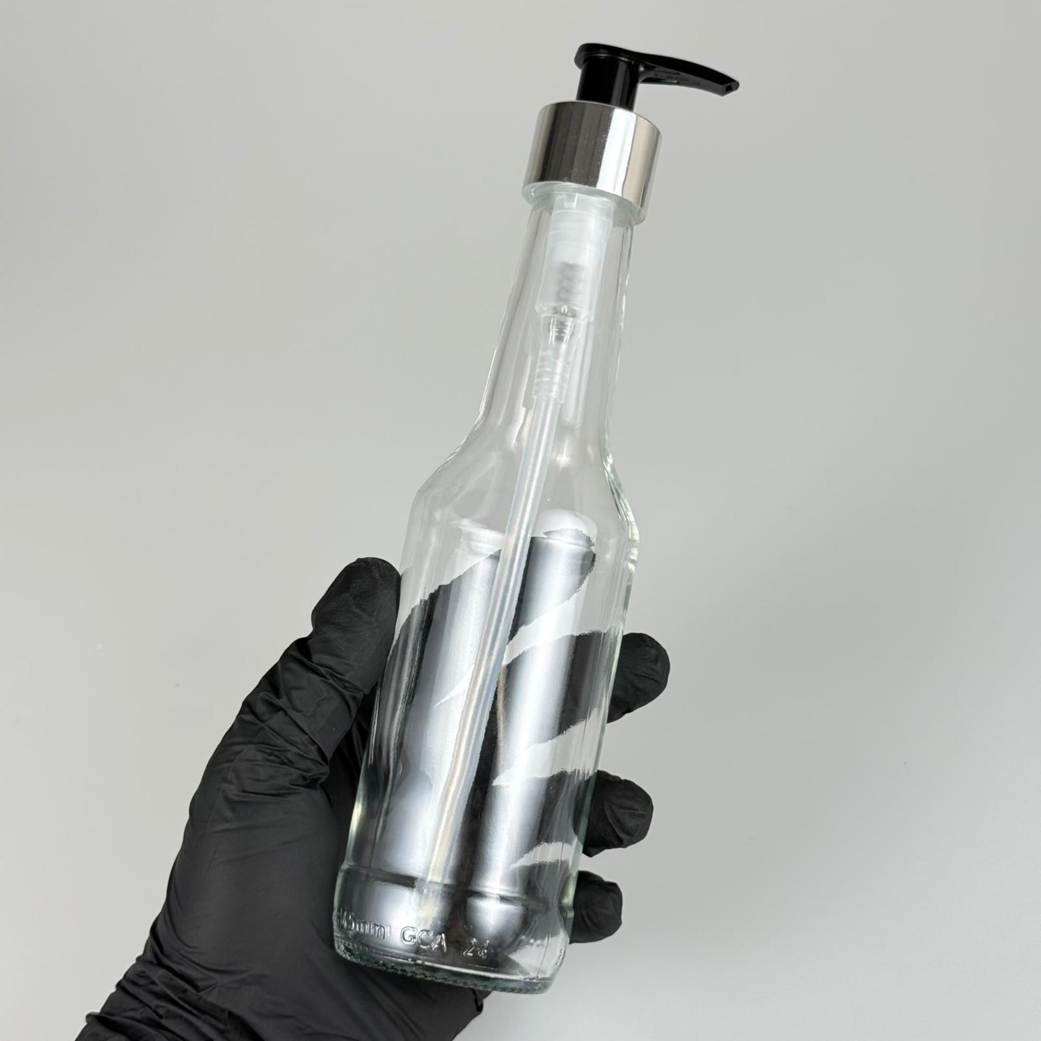 250 CC BOĞAZLI CAM ŞİŞE - GÜMÜŞ POMPALI - 250 ML POMPALI ŞİŞE