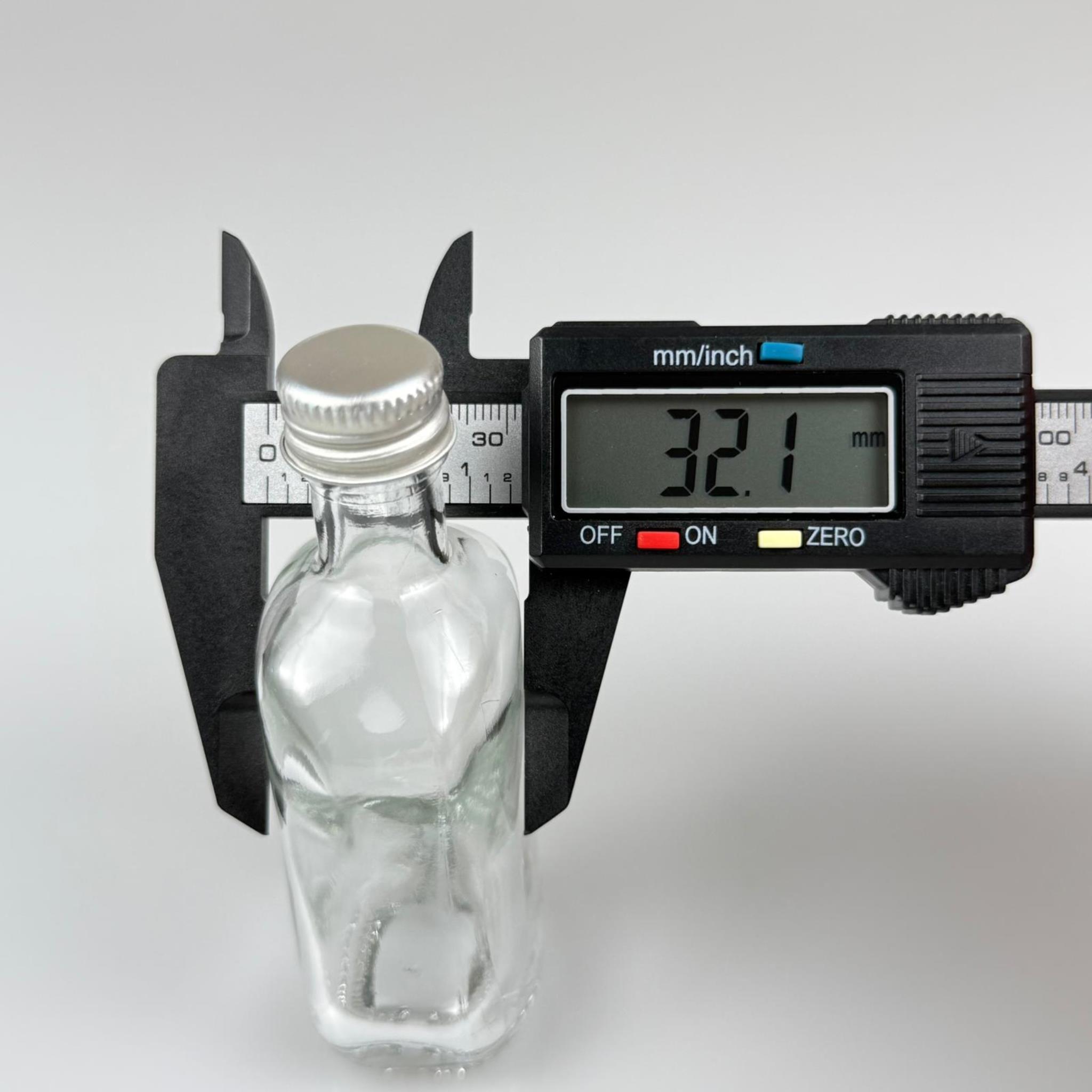 50 CC BOĞAZLI İNCE BELLİ CAM ŞİŞE - GÜMÜŞ METAL KAPAKLI - 50 ML PRESTİJLİ ŞİŞE