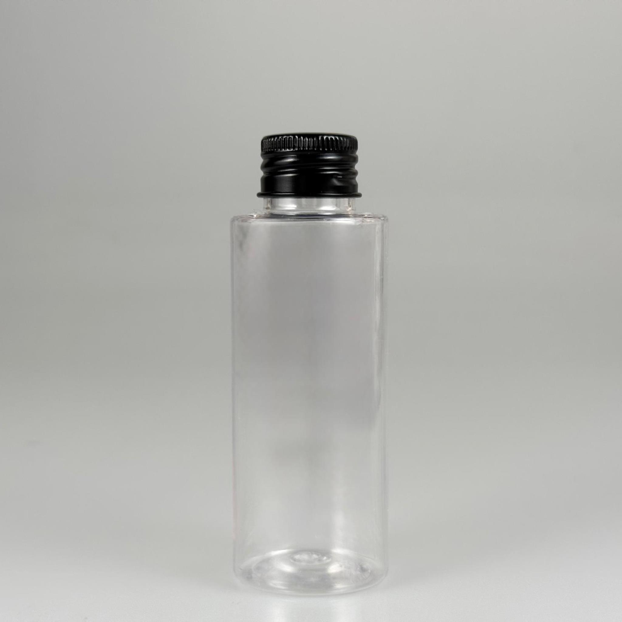 100 CC SİLİNDİR KESKİN KÜT MODEL SERT (17 GR) PET ŞİŞE 24 AĞIZ + KÖPÜK CONTALI SİYAH METAL ALÜMİNYUM KAPAK TAKIM - 100 ML KAPAKLI PLASTİK ŞİŞELER