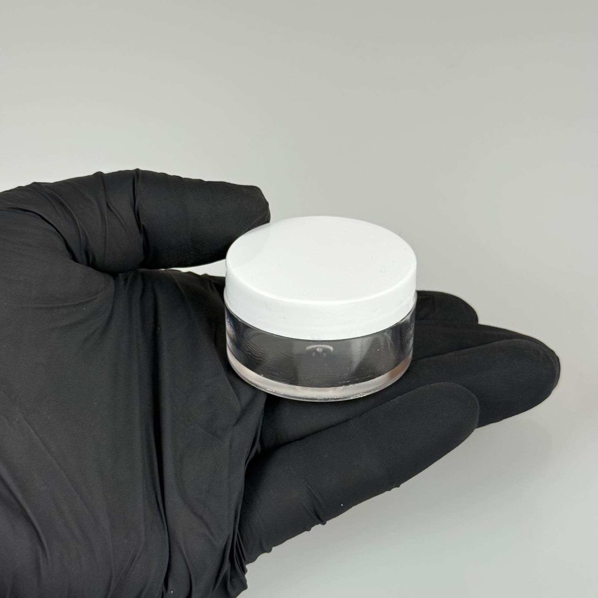 10 CC KRİSTAL KAVANOZ - BEYAZ PLASTİK KAPAKLI  - 10 ML KREM KAVANOZ KALIN ŞEFFAF PLASTİK MİKA AKRİLİK