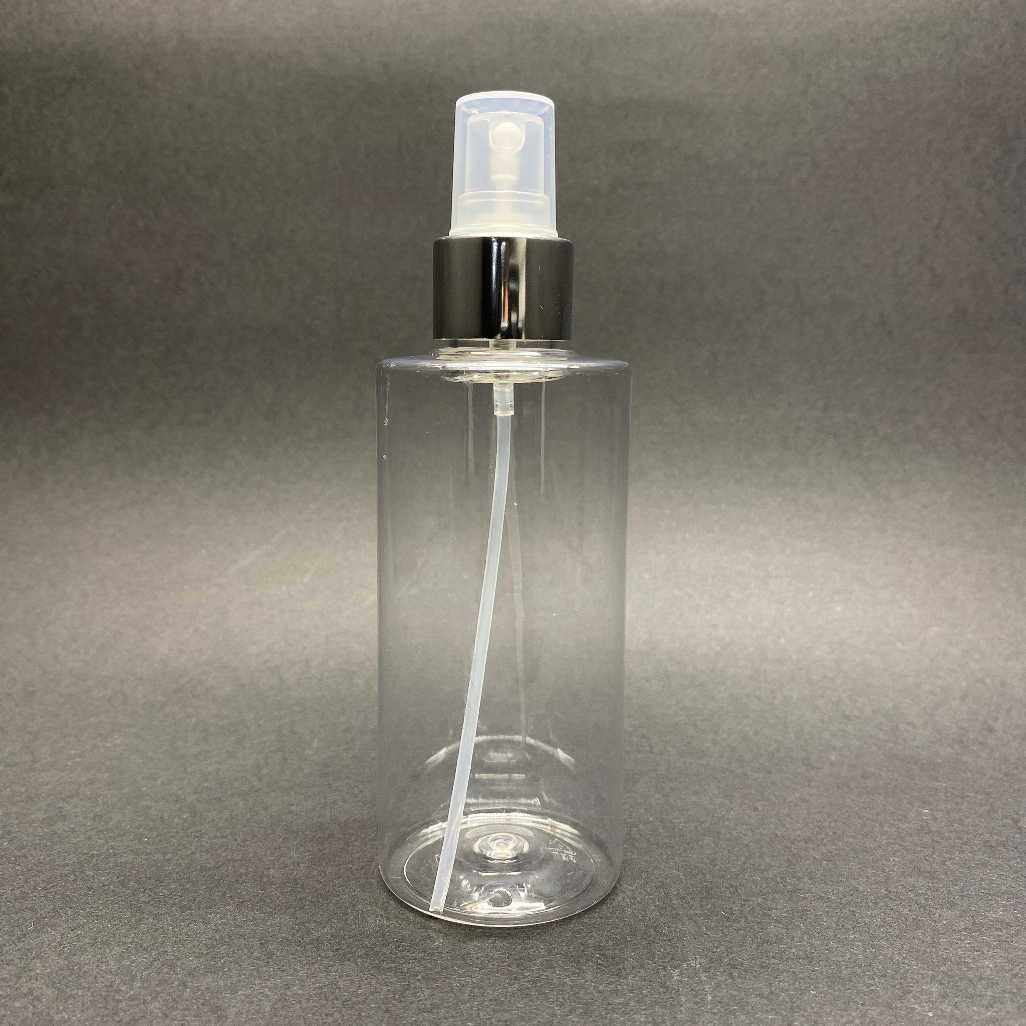 200 CC SİLİNDİR KESKİN KÜT MODEL SERT (25 GR) PET ŞİŞE - GÜMÜŞ METALİK SPREYLİ - AĞIZ ÇAPI 24 MM - ŞEFFAF