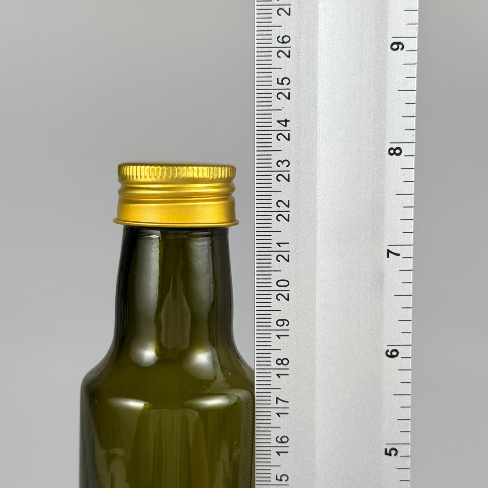 250 CC YEŞİL DORİKA CAM ŞİŞE - GOLD METAL ALÜMİNYUM KAPAKLI - 250 ML DORİKA YAĞ ŞİŞESİ - SİRKE ŞİŞESİ