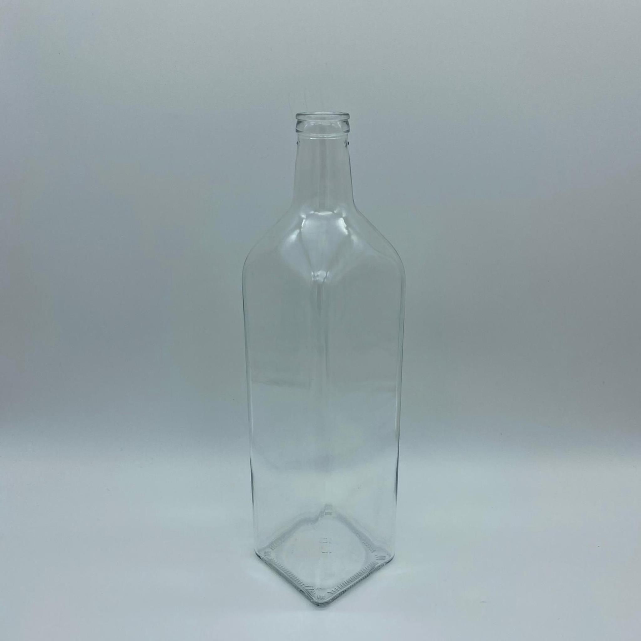 1000 CC ŞEFFAF CAM KÖŞELİ MARASKA ŞİŞE KAPAKSIZ (ÇAKMA 28 AĞIZ)  - 1 LİTRE KÖŞELİ CAM ŞİŞE - 1000 ML MARASKA ŞİŞE