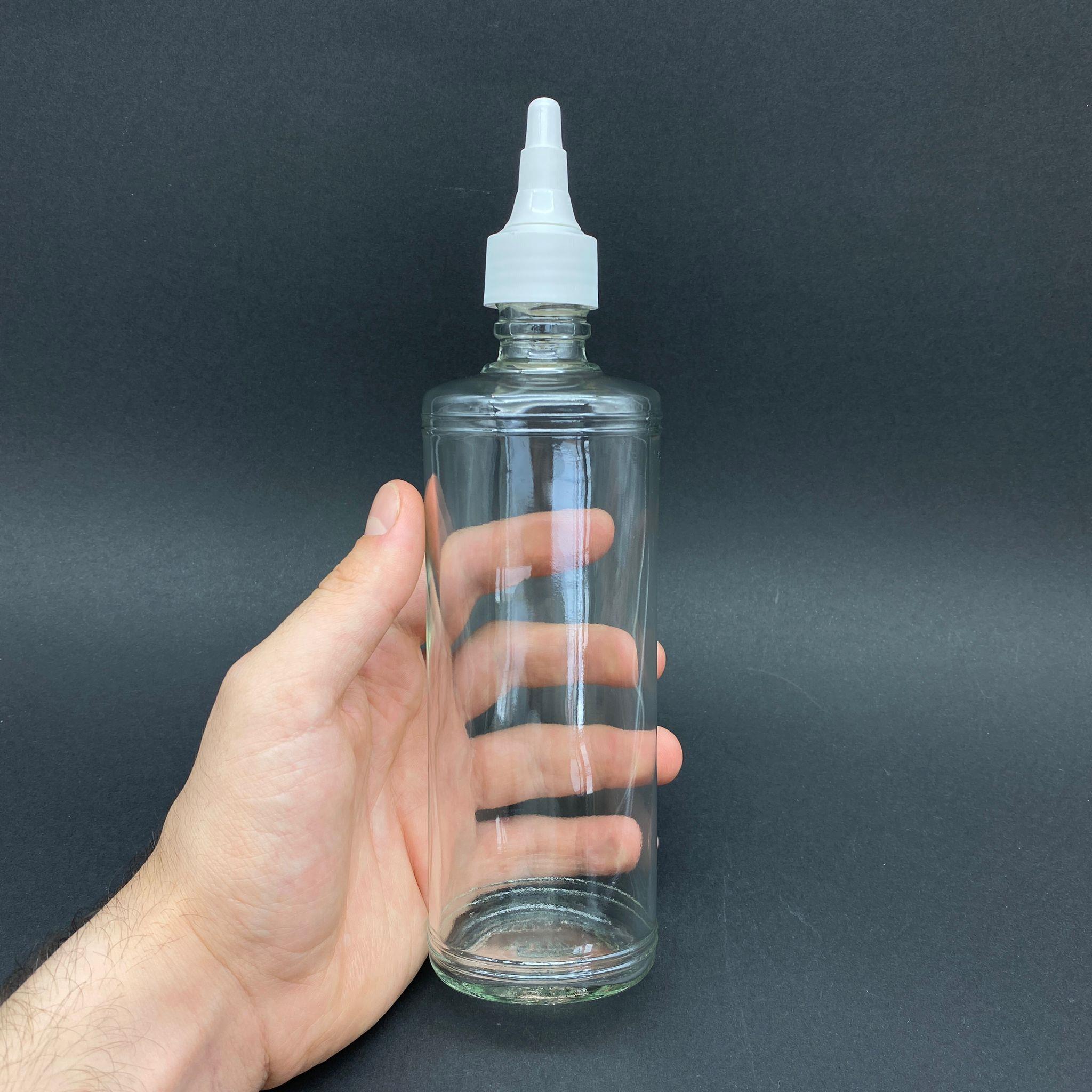 250 CC REBUL MODEL CAM ŞİŞE - BEYAZ ASANSÖR KAPAKLI  - 250 ML AKITICILI CAM ŞİŞE