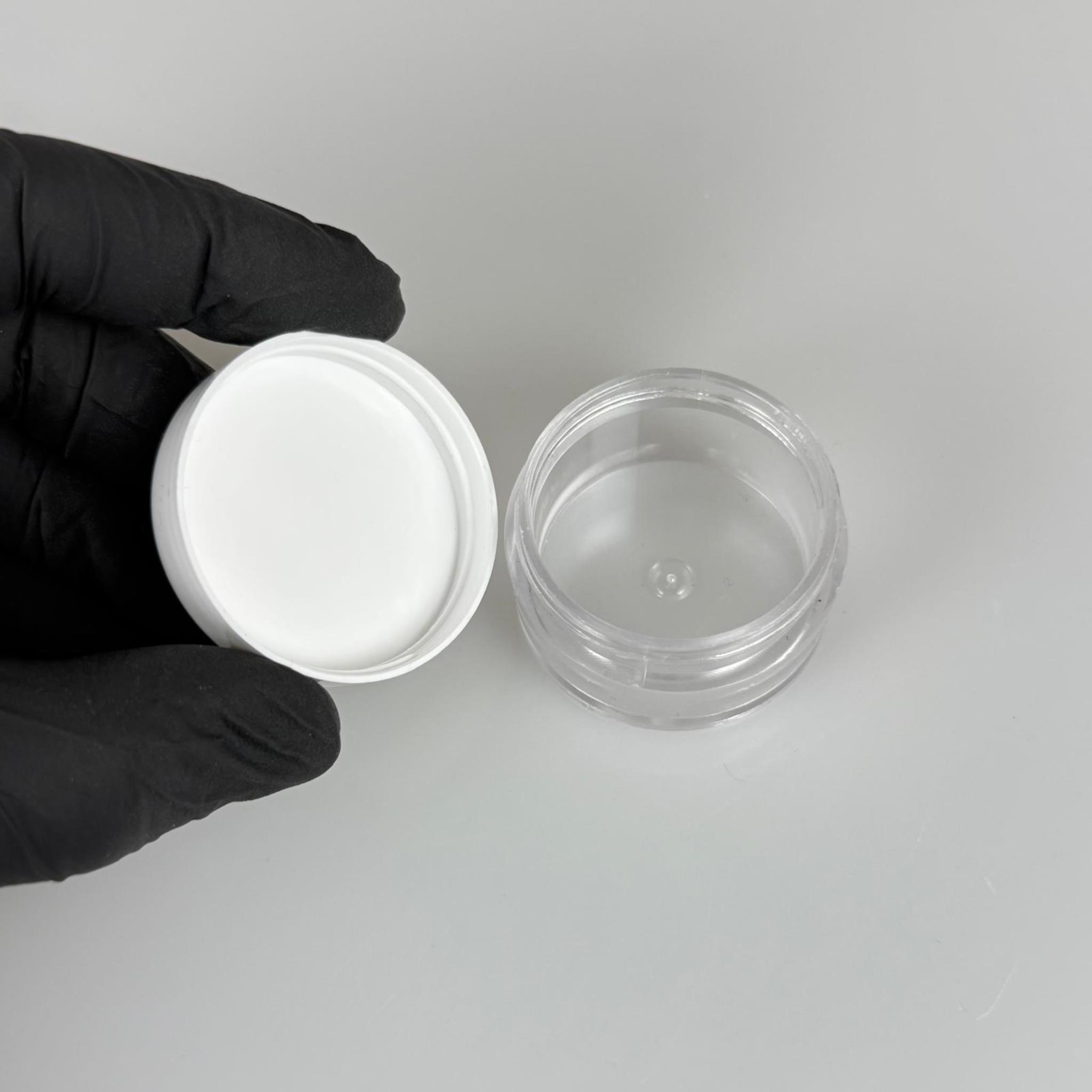 10 CC KRİSTAL KAVANOZ - BEYAZ PLASTİK KAPAKLI  - 10 ML KREM KAVANOZ KALIN ŞEFFAF PLASTİK MİKA AKRİLİK