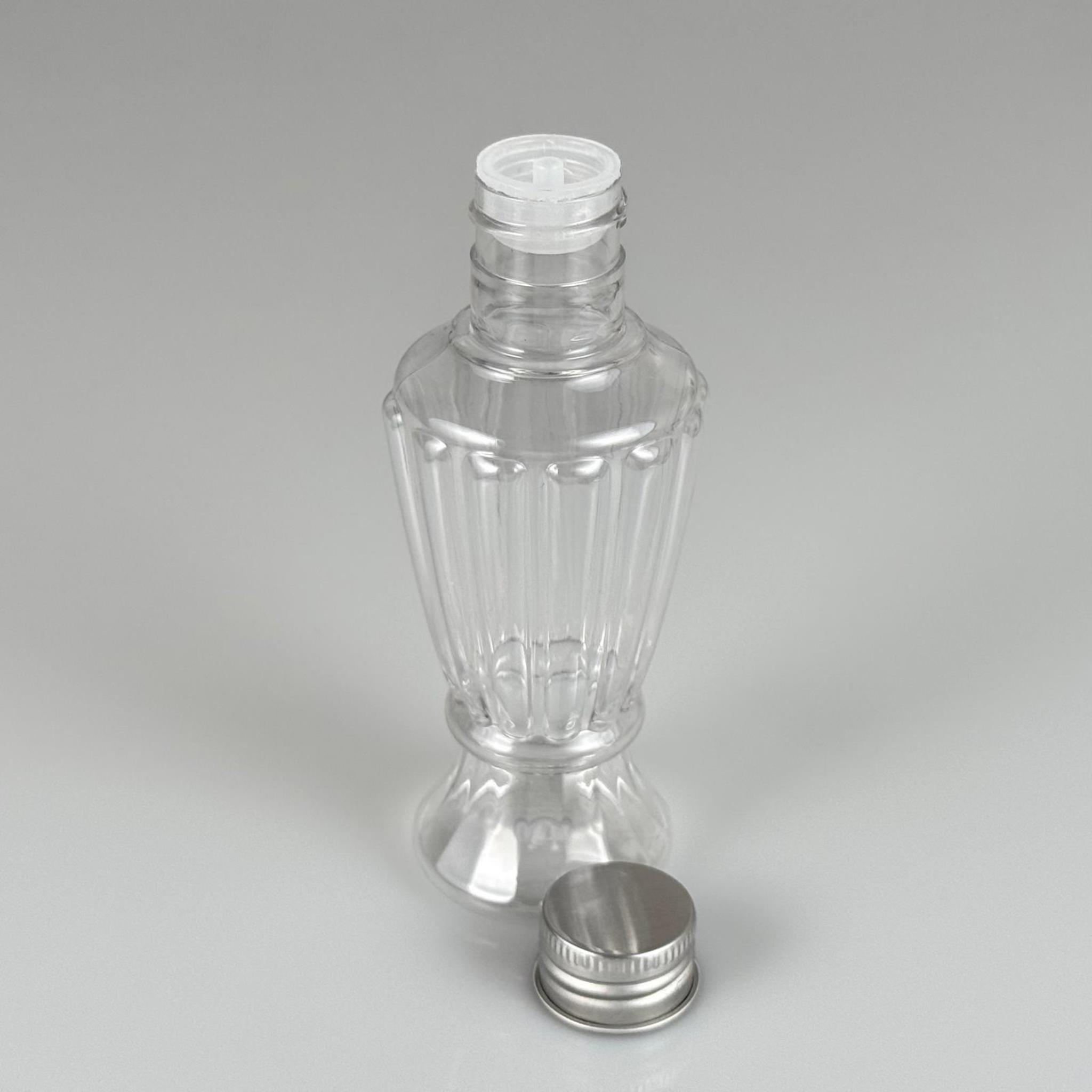 100 CC CAMPET VAZO HÜRREM KOLONYA ŞİŞESİ (24 AĞIZ) + KÖPÜK CONTALI GÜMÜŞ METAL ALÜMİNYUM KAPAKLI + KOLONYA TIPALI TAKIM - 100 ML KAPAKLI PLASTİK ŞİŞELER