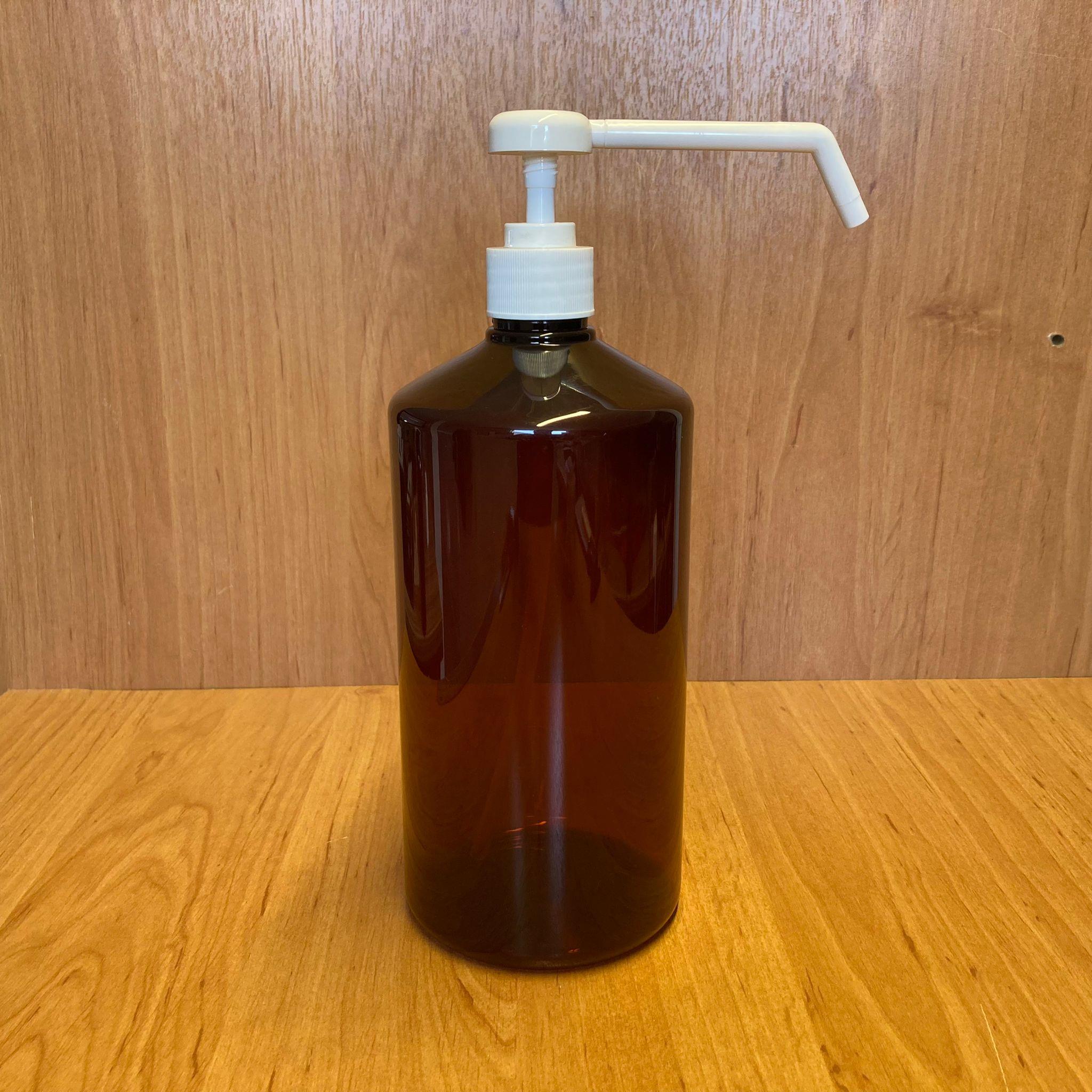 1000 CC AMBER PLASTİK ŞİŞE - DİSPANSİYER POMPALI - 1000 ML KAHVERENGİ BOŞ PLASTİK ŞİŞE - KALIN (45 GR)