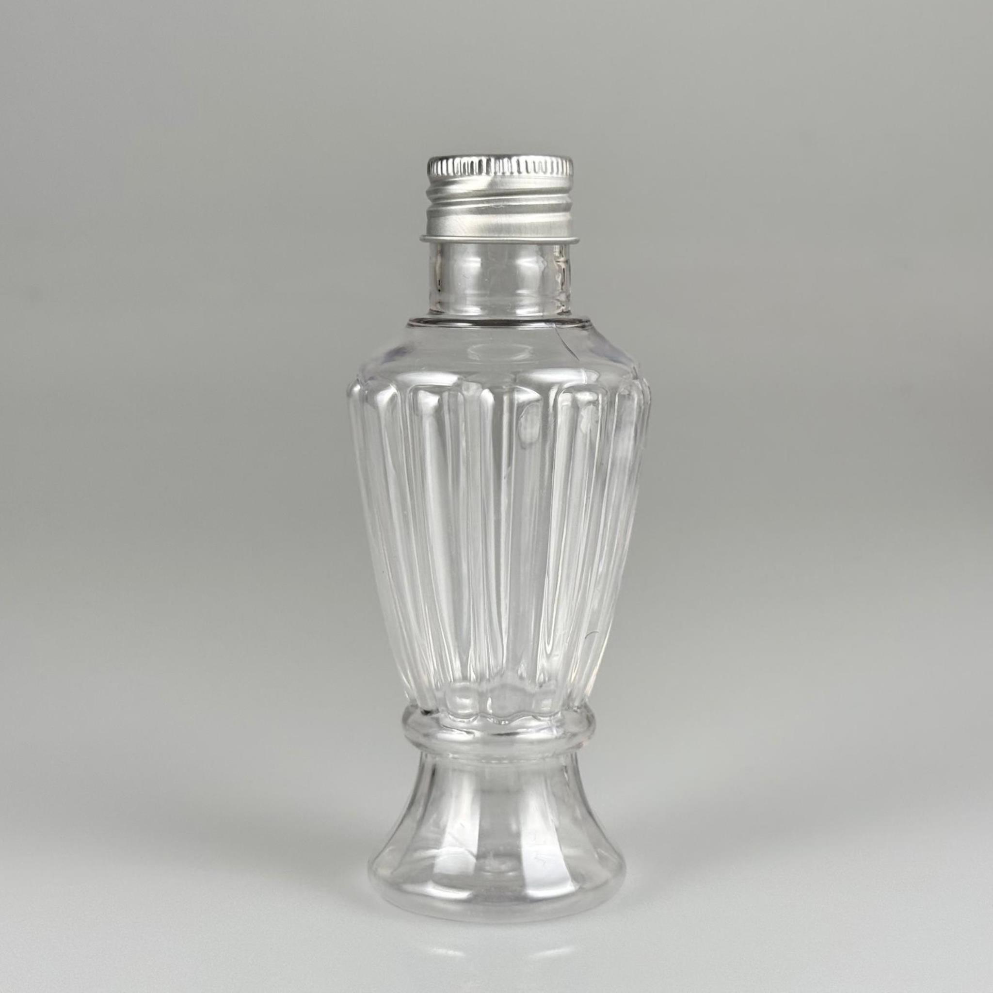100 CC CAMPET VAZO HÜRREM ŞİŞE (24 AĞIZ) + KÖPÜK CONTALI GÜMÜŞ METAL ALÜMİNYUM KAPAKLI TAKIM - 100 ML KAPAKLI PLASTİK ŞİŞELER