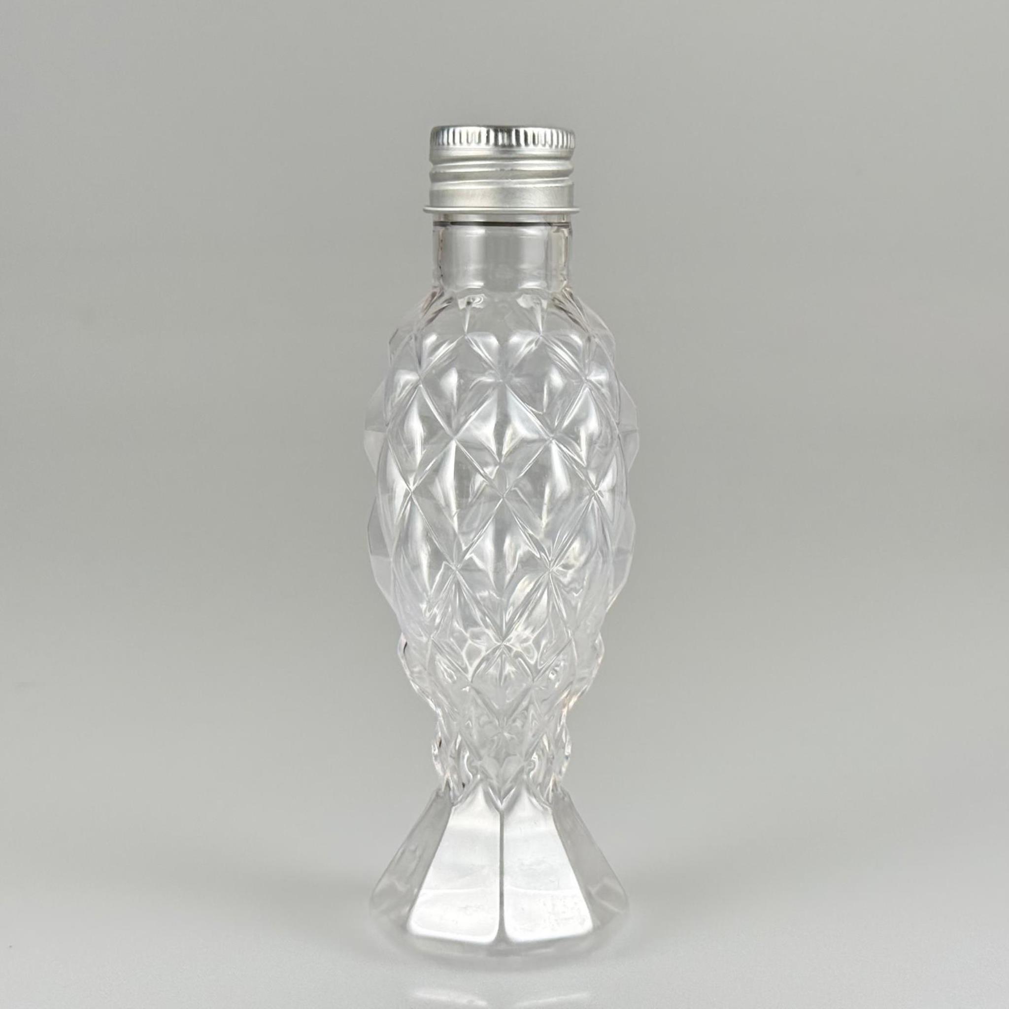 100 CC CAMPET BALIKSIRTI PET ŞİŞE (24 AĞIZ) + KÖPÜK CONTALI GÜMÜŞ METAL ALÜMİNYUM KAPAK TAKIM - 100 ML KAPAKLI CAMPET PALSTİK ŞİŞELER