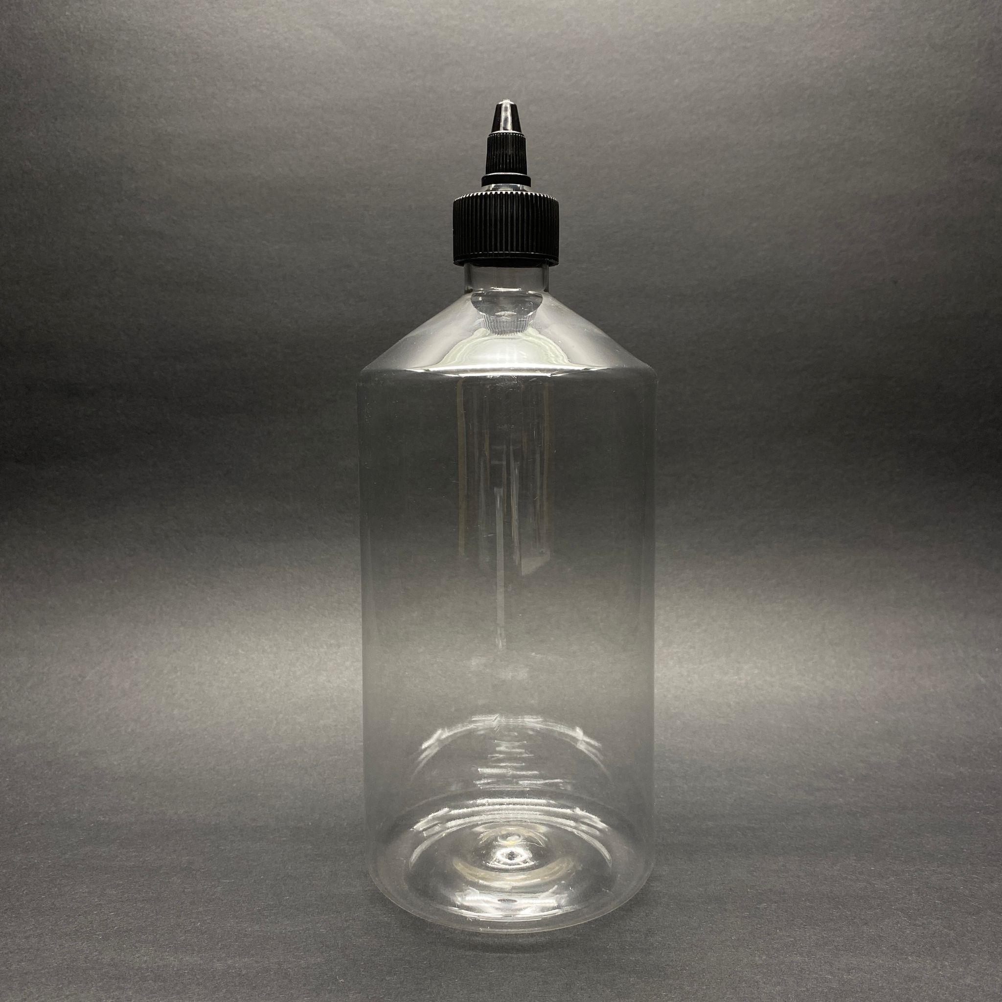 950 CC SİVRİ TWİST ASANSÖR KAPAKLI ŞEFFAF  PET ŞİŞE - 950 ML AKITICI SİYAH KAPAKLI PET ŞİŞE