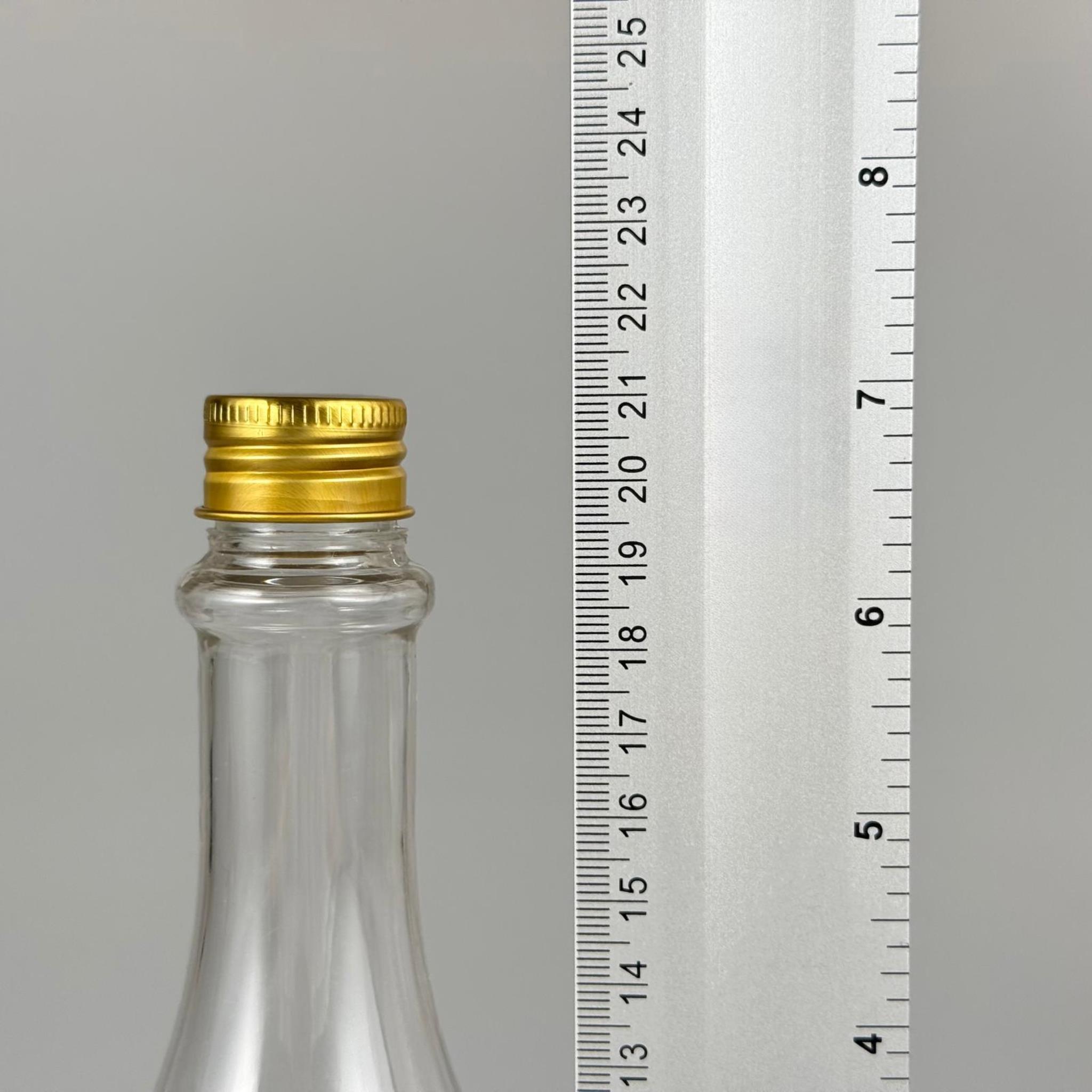 400 CC ŞEFFAF ELİT MODEL PET ŞİŞE (24 AĞIZ) + KÖPÜK CONTALI GOLD METAL ALÜMİNYUM KAPAK + KOLONYA TIPALI TAKIM - 400 ML KAPAKLI PLASTİK ŞİŞELER