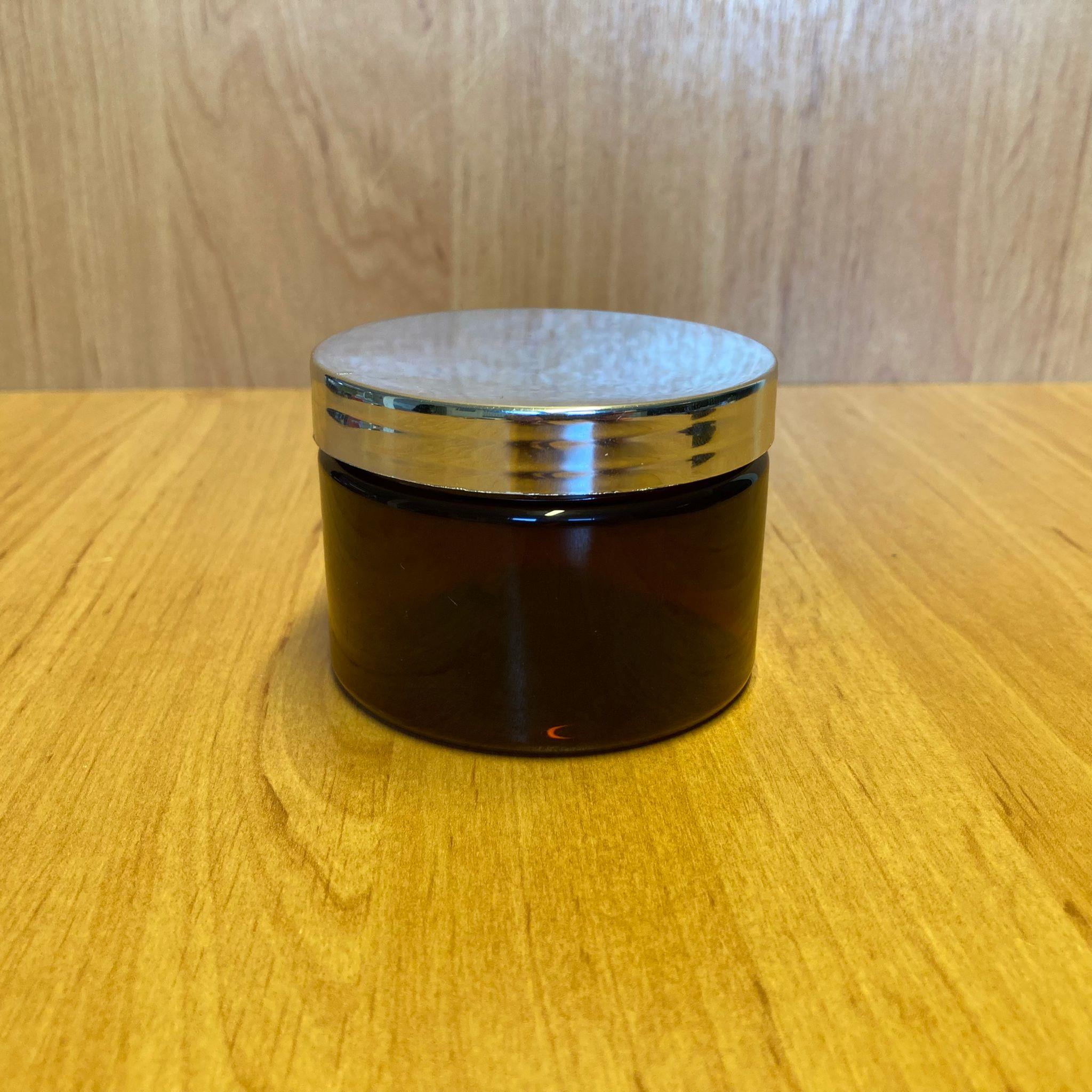 150 CC AMBER SERT PLASTİK KAVANOZ - GÜMÜŞ KAPAKLI - 150 ML PLASTİK KREM KAVANOZU