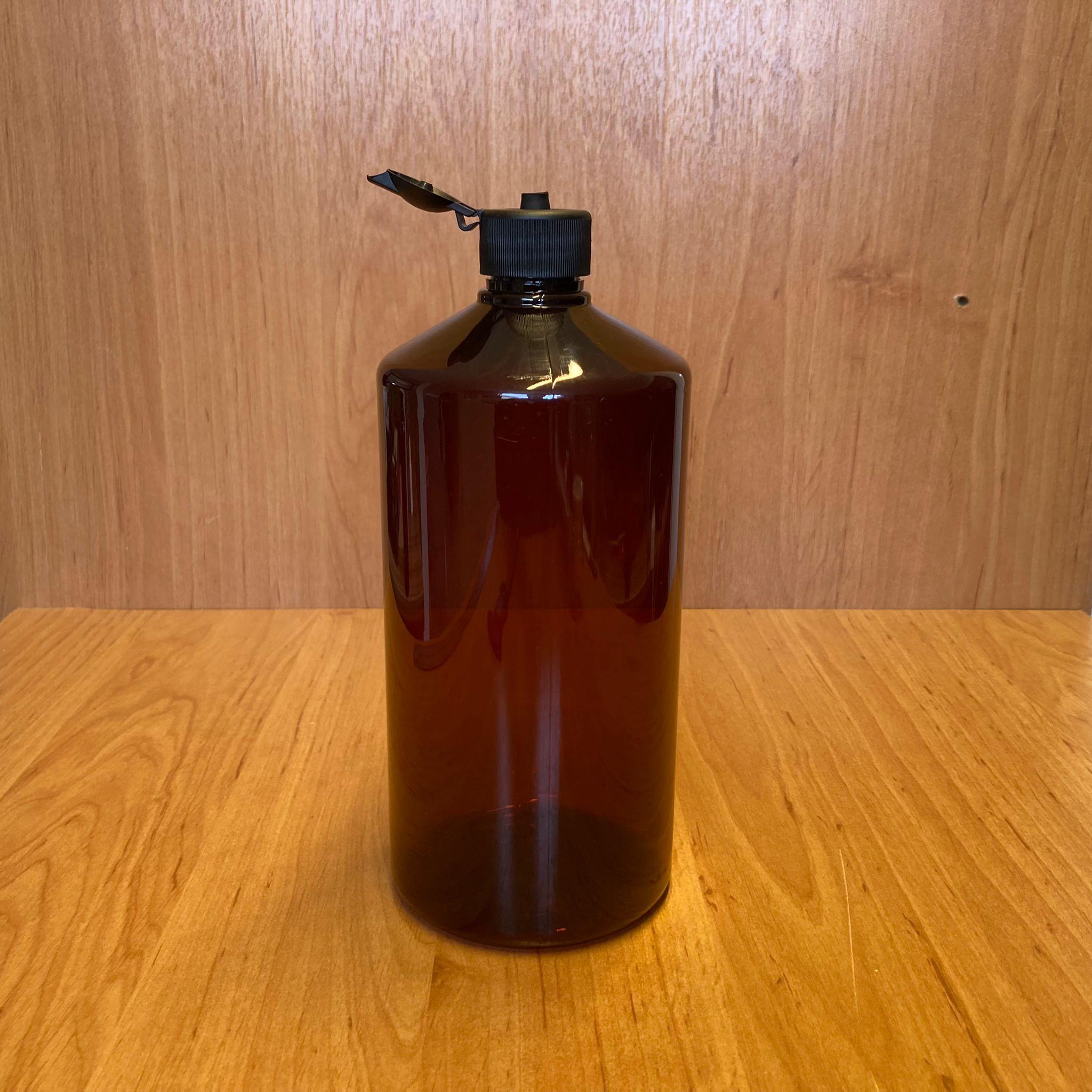 1000 CC AMBER PLASTİK ŞİŞE - SİYAH AKITICILI FLİPTOP KAPAKLI - 1000 ML KAHVERENGİ BOŞ PLASTİK ŞİŞE - AÇILIR KAPANIR KAPAKLI - KALIN (45 GR)