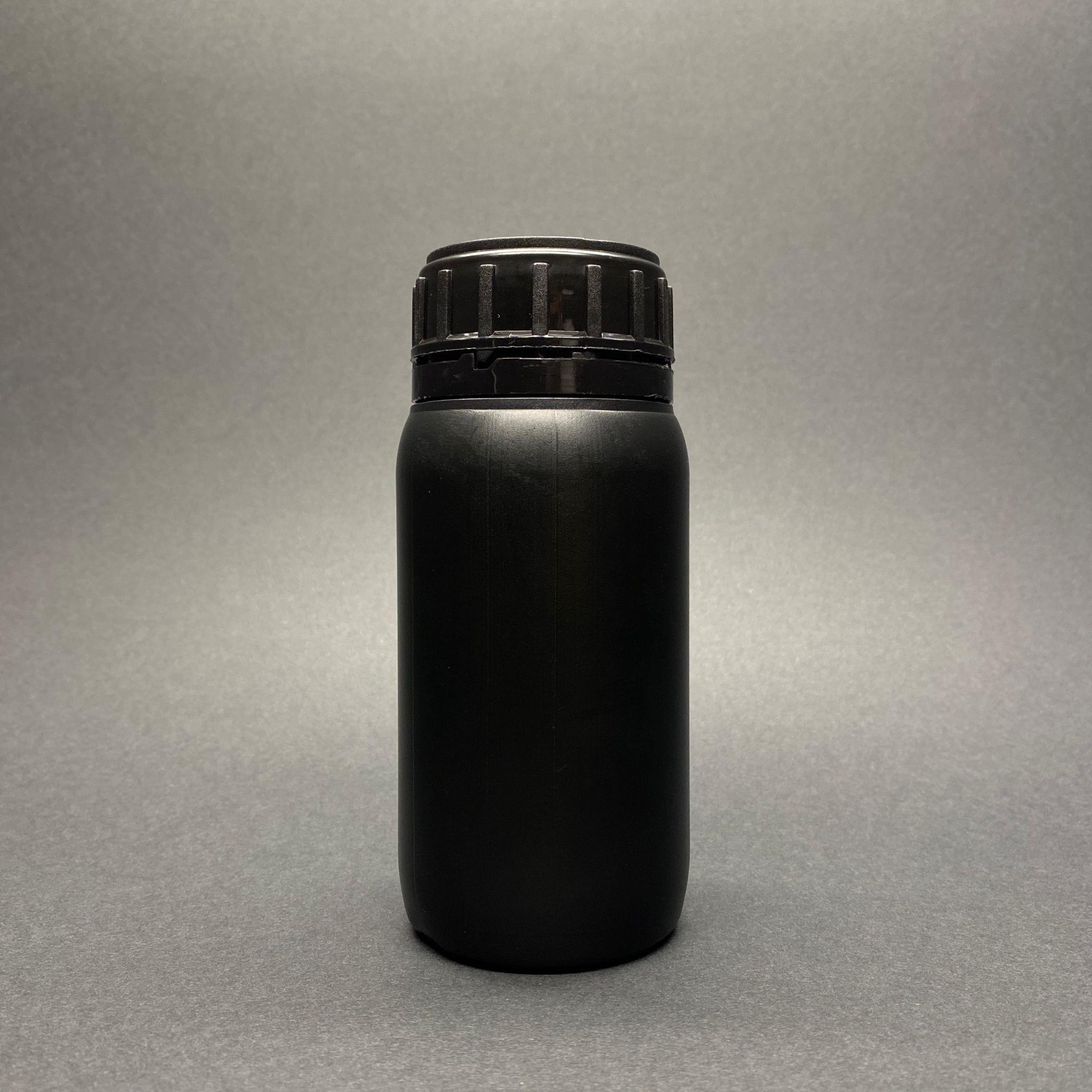 250 CC TARIM ŞİŞESİ - SİYAH - KÖPÜK CONTALI SİYAH VENTİLLİ KAPAKLI  250 ML GENİŞ AĞIZLI KALIN POLİETİEN ŞİŞE - ZİRAİ İLAÇ ŞİŞESİ