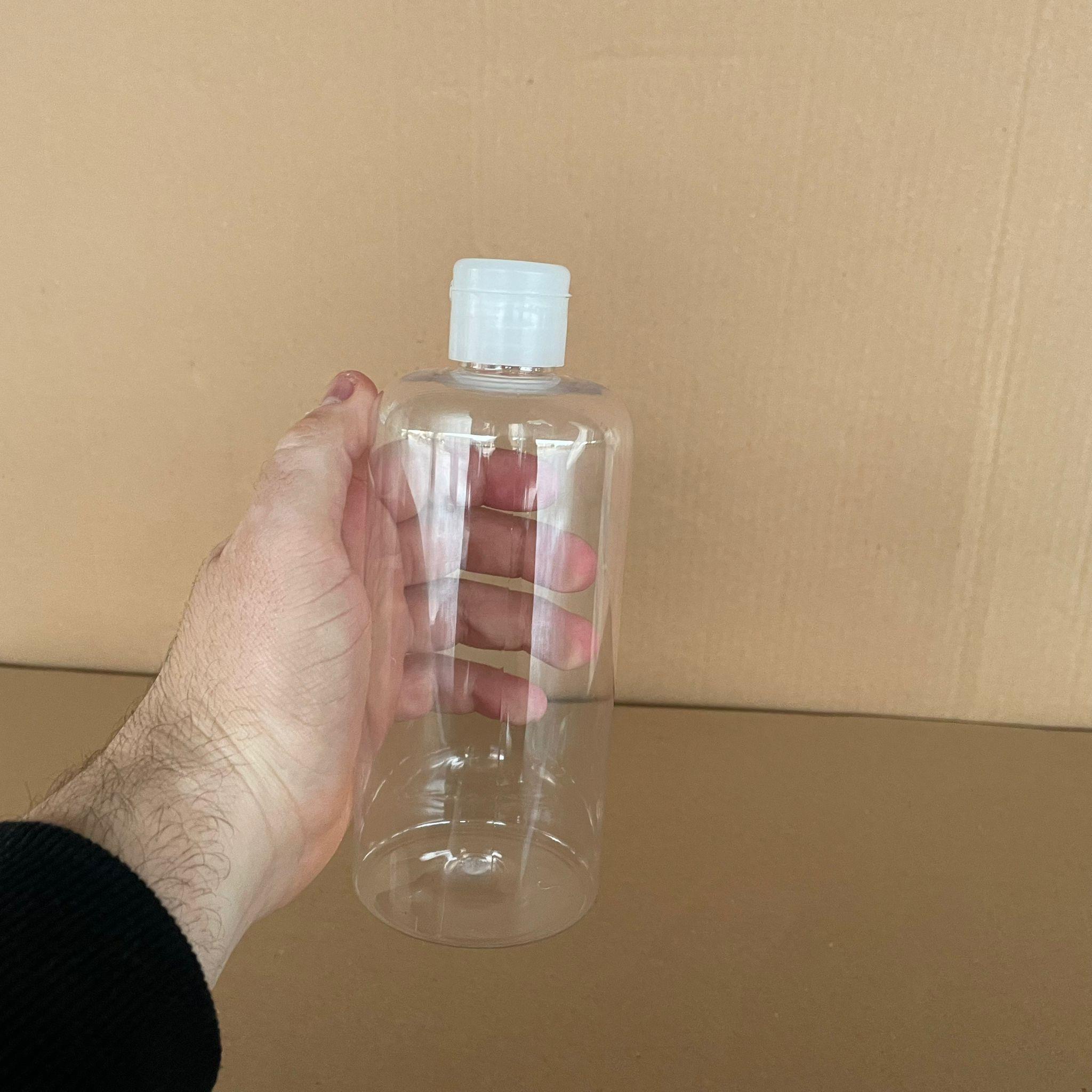 500 CC UZUN SİLİNDİR PET ŞİŞE KALIN (26 GR) - ŞEFFAF FLİPTOP KAPAKLI - 28 AĞIZ - 500 ML PET ŞİŞE