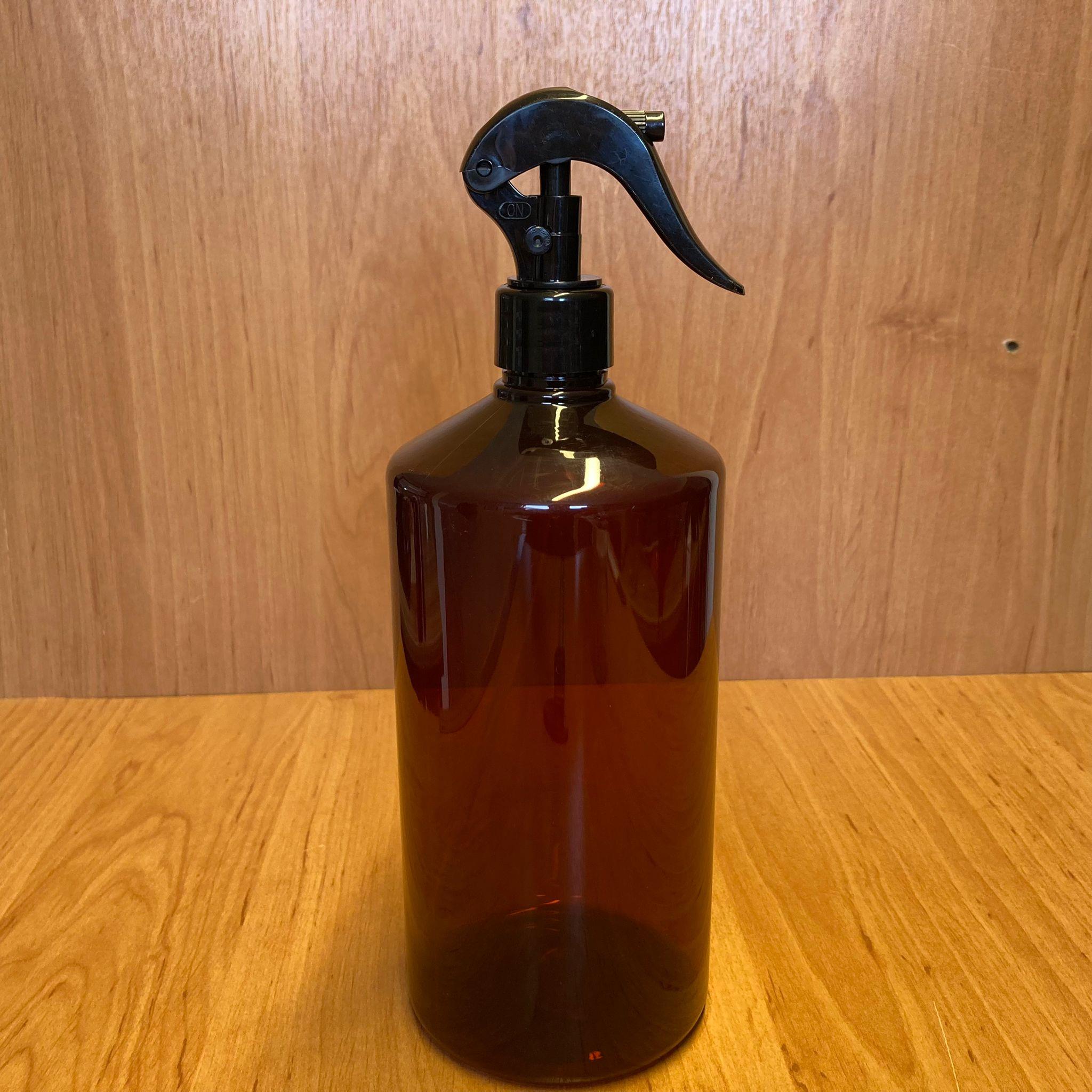 1000 CC AMBER PLASTİK ŞİŞE - SİYAH TRİGER SPREYLİ - 1000 ML KAHVERENGİ BOŞ PLASTİK ŞİŞE - KALIN (45 GR)
