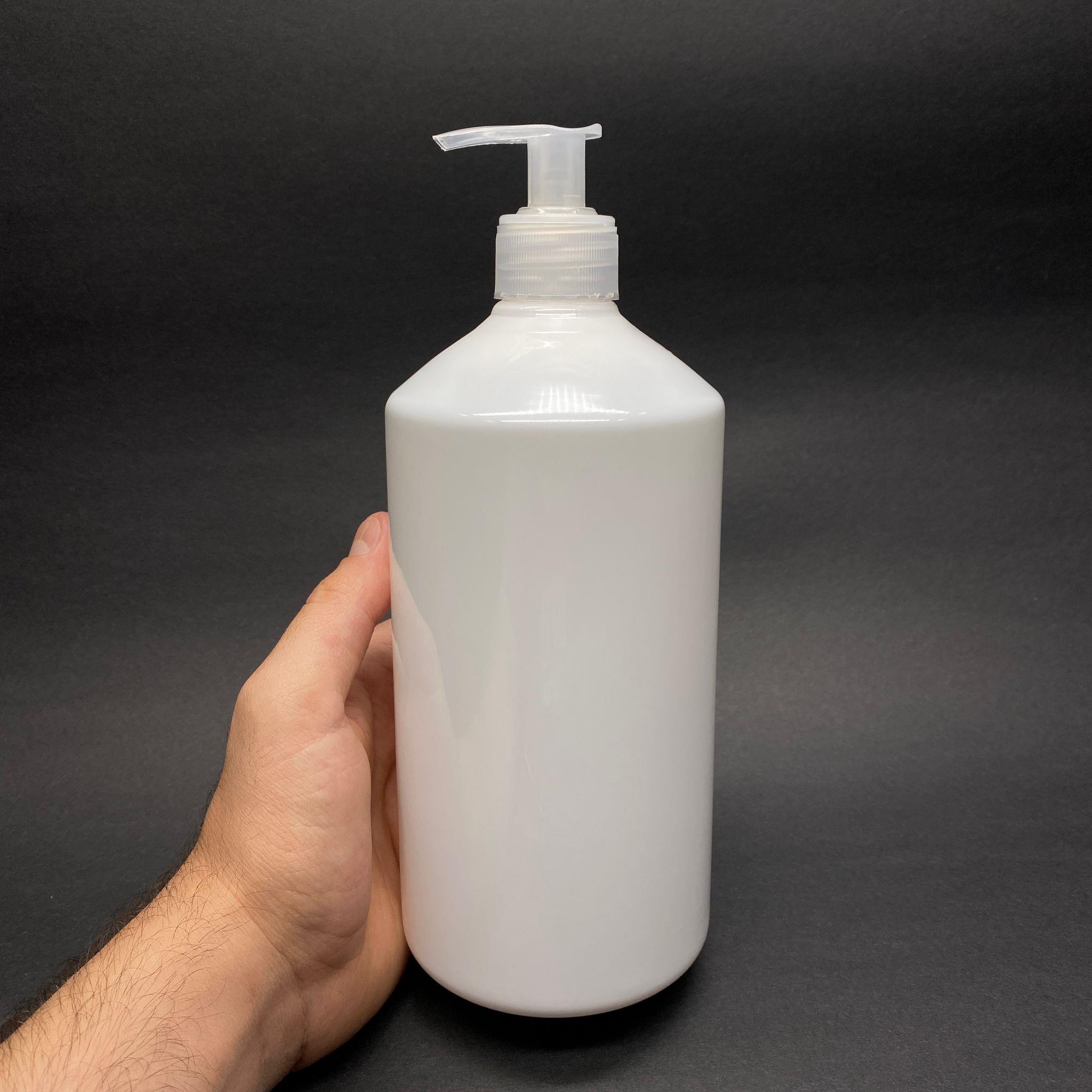 950 CC DÜZ MODEL KÜT BOYUNLU  BEYAZ PET ŞİŞE - SIVI SABUN POMPALI  - 950 ML DÜZ SADE PET ŞİŞE