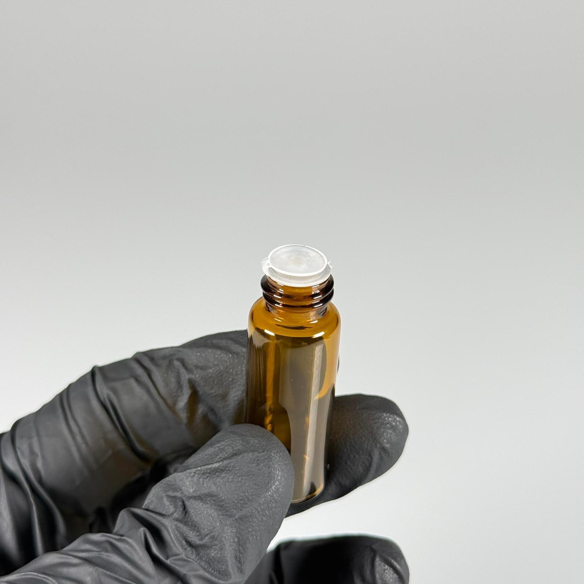5 CC AMBER İNCE CAM ŞİŞE - SİYAH KAPAKLI + İÇTEN DAMLALIKLI - 5 ML CAM ŞİŞE