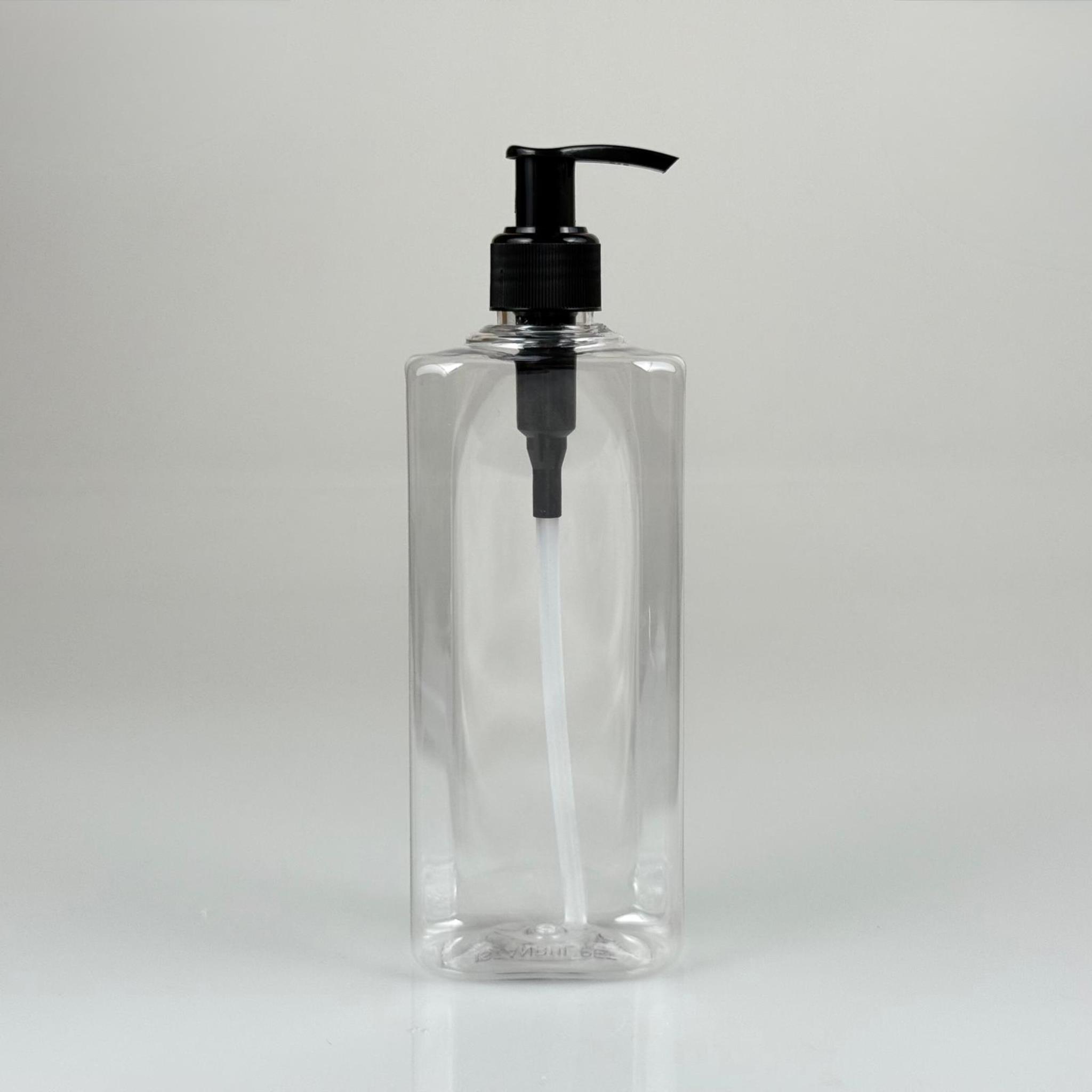 400 CC YASSI MODEL PET ŞİŞE - SİYAH POMPALI  - 400 ML PLASTİK POMPALI ŞİŞE