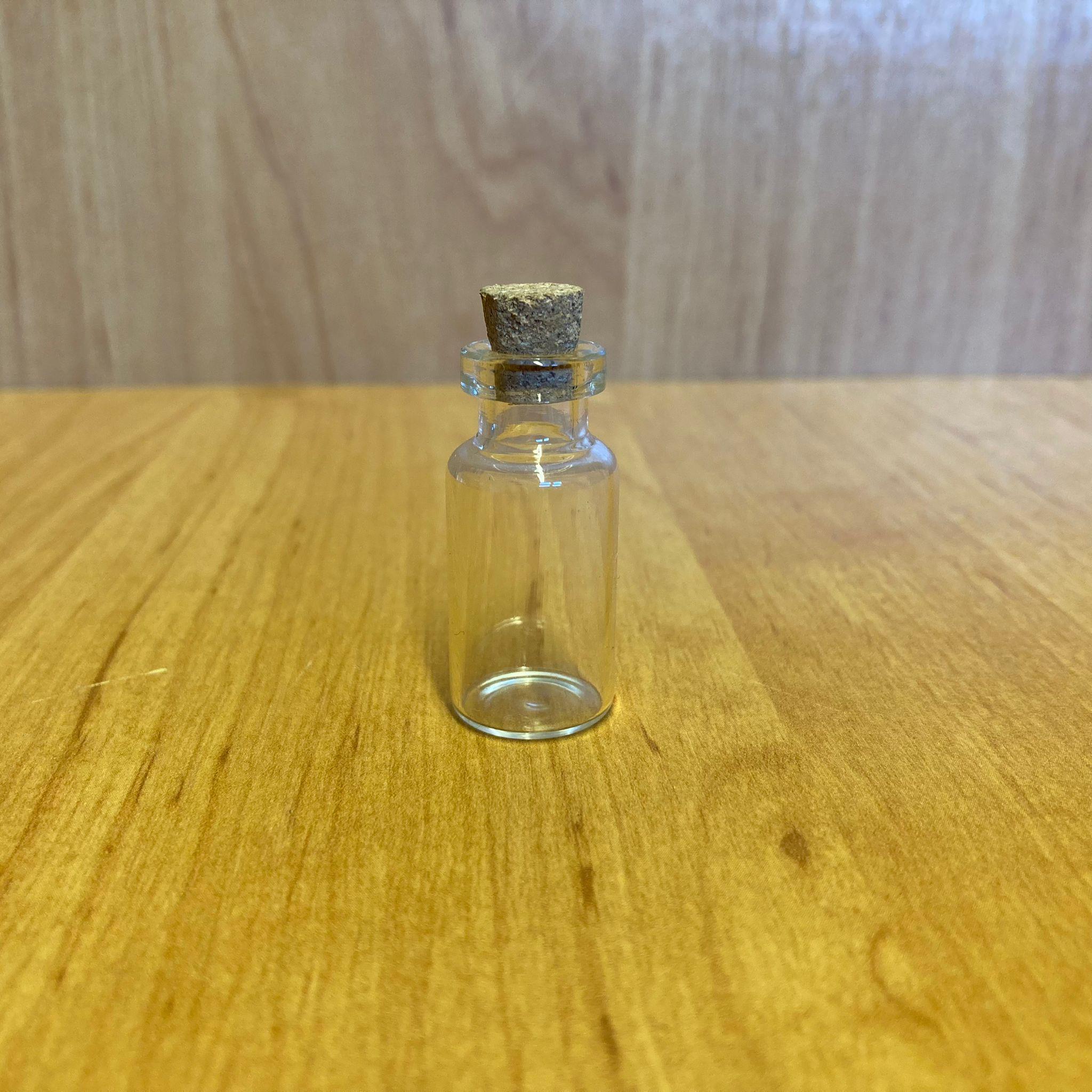 3 CC MİNİ CAM ŞİŞE ŞEFFAF - MANTAR TIPALI - 3 ML ÇEKME CAM - ÜFLEME CAM - İNCE CAM ŞİŞE