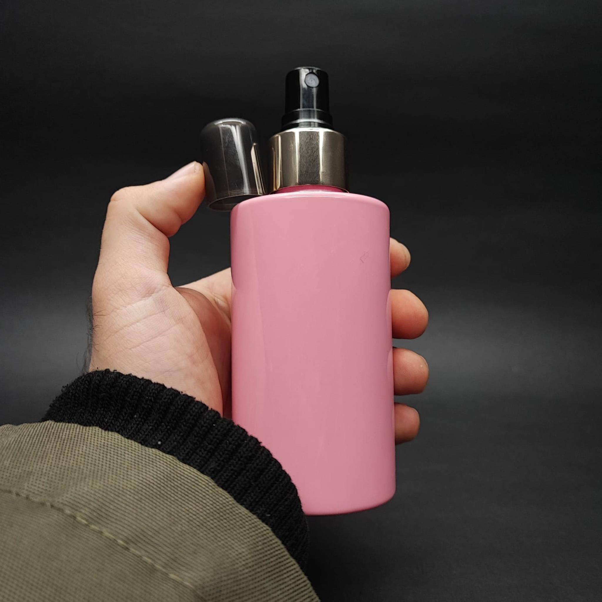 200 CC KÜT BOYUNLU SİLİNDİR PET ŞİŞE (24 GR) - GOLD SPREYLİ - 200 ML PLASTİK ŞİŞE - PEMBE