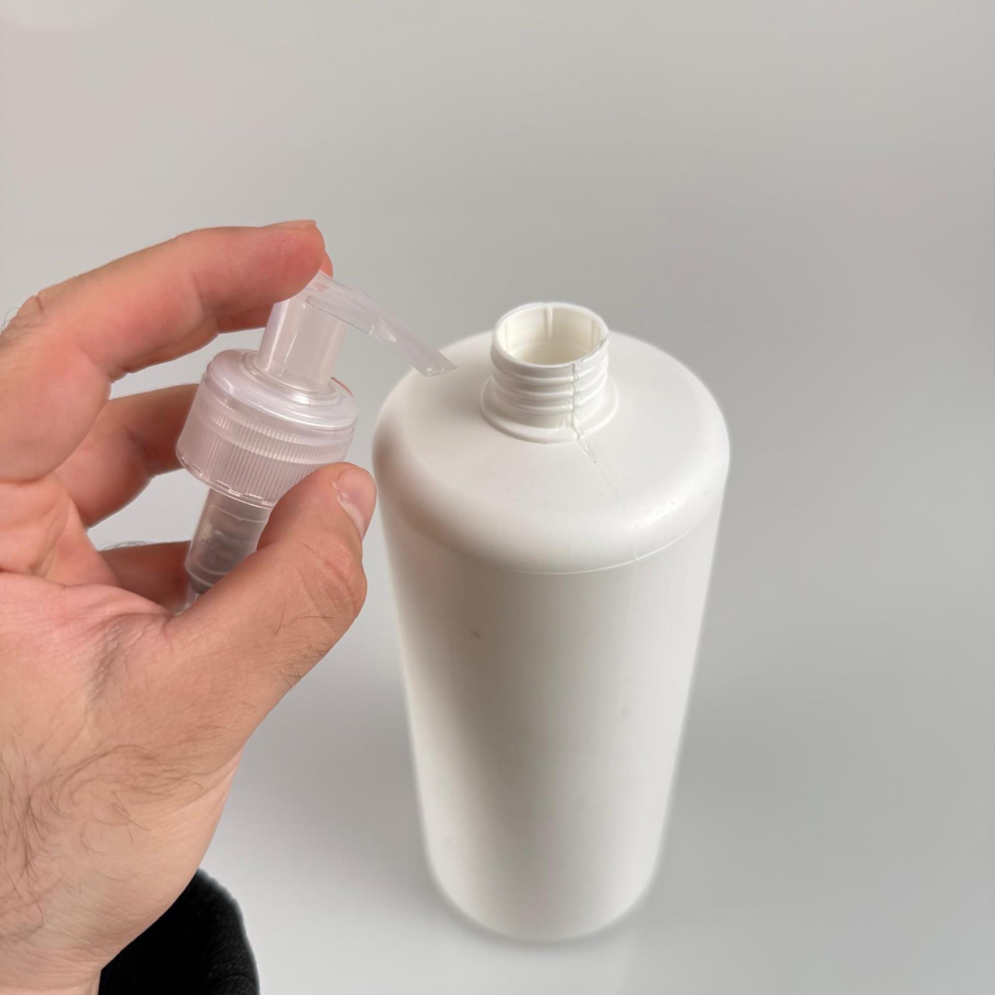 1000 CC BEYAZ PLASTİK ŞİŞE - ŞEFFAF POMPALI - 1000 ML PLASTİK ŞİŞE