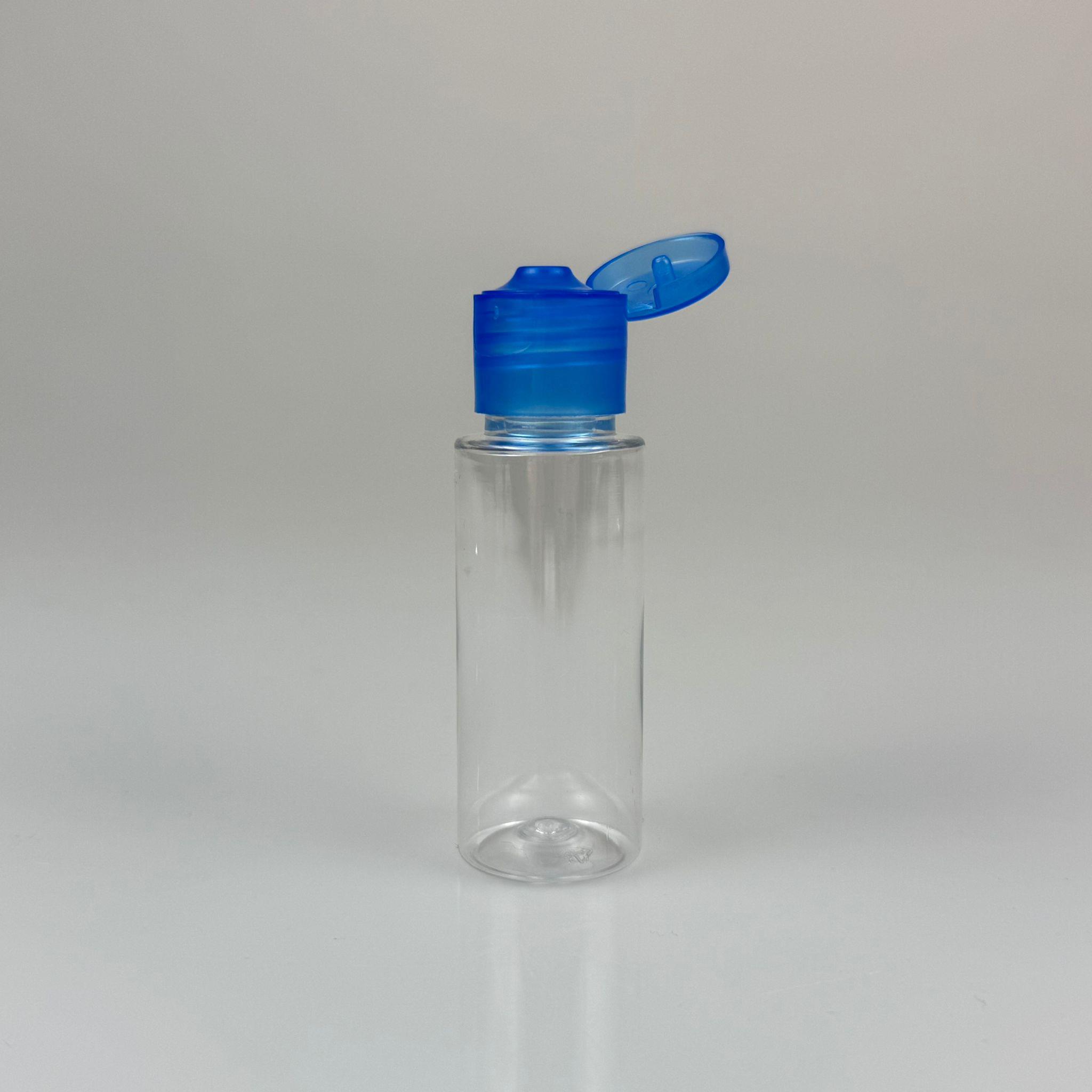 30 CC SİLİNDİR PET ŞİŞE + MAVİ FLİPTOP KAPAK - 30 ML PROMOSYON KOLONYA İÇİN BOŞ ŞİŞE