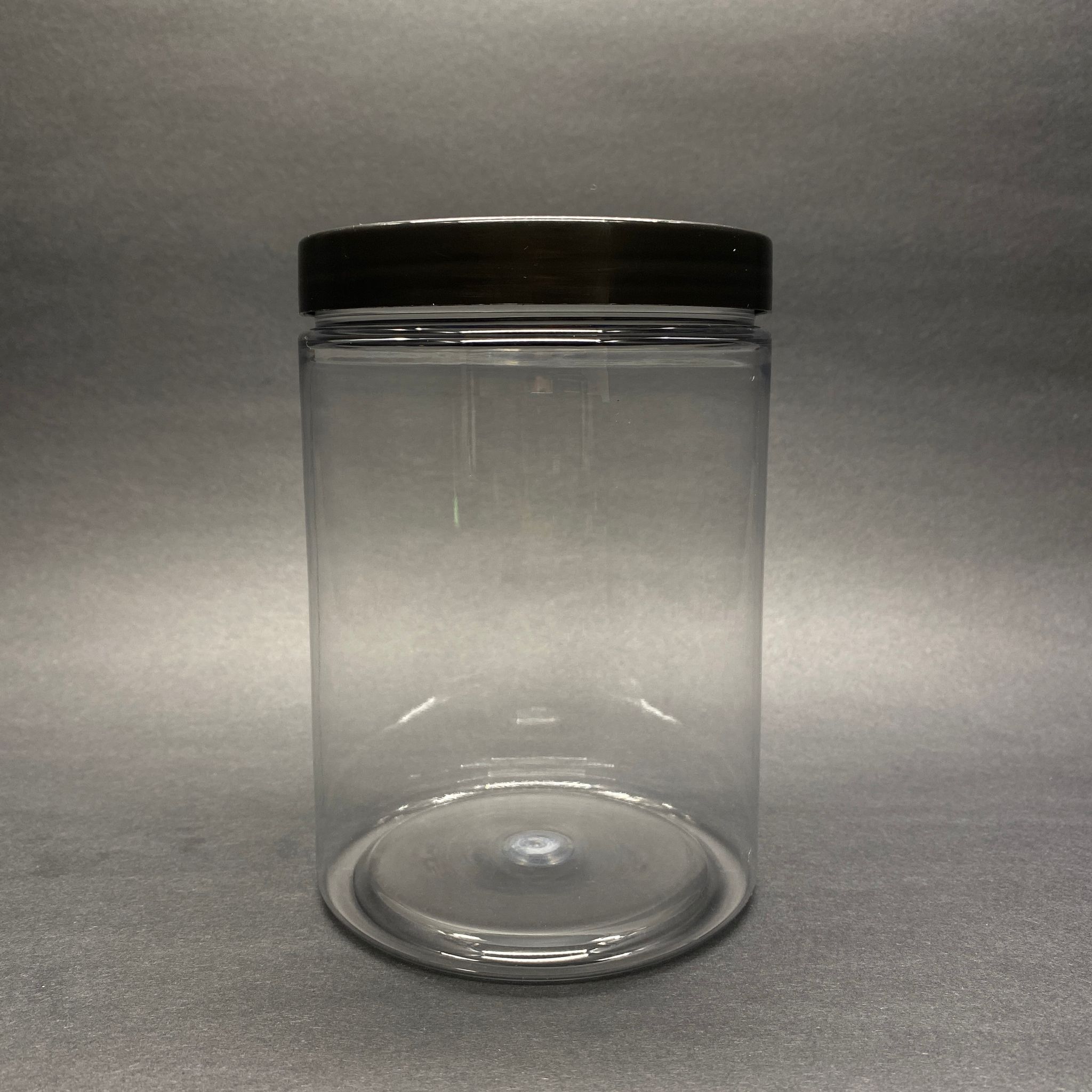 1000 CC SİLİNDİR SERT PLASTİK KAVANOZ - SİYAH KAPAKLI - 1000 ML ÜST KALİTE PET KAVANOZ