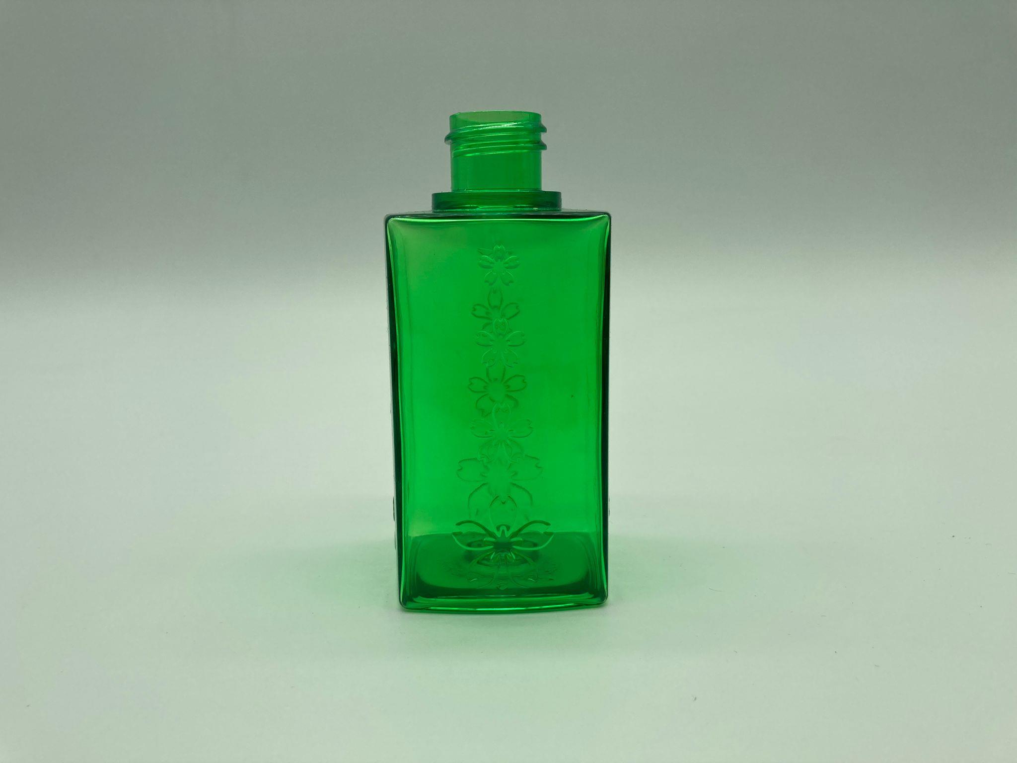 100 CC YEŞİL KARE SERT PLASTİK ŞİŞE KAPAKSIZ (20 AĞIZ) - 100 ML PLASTİK ŞİŞE