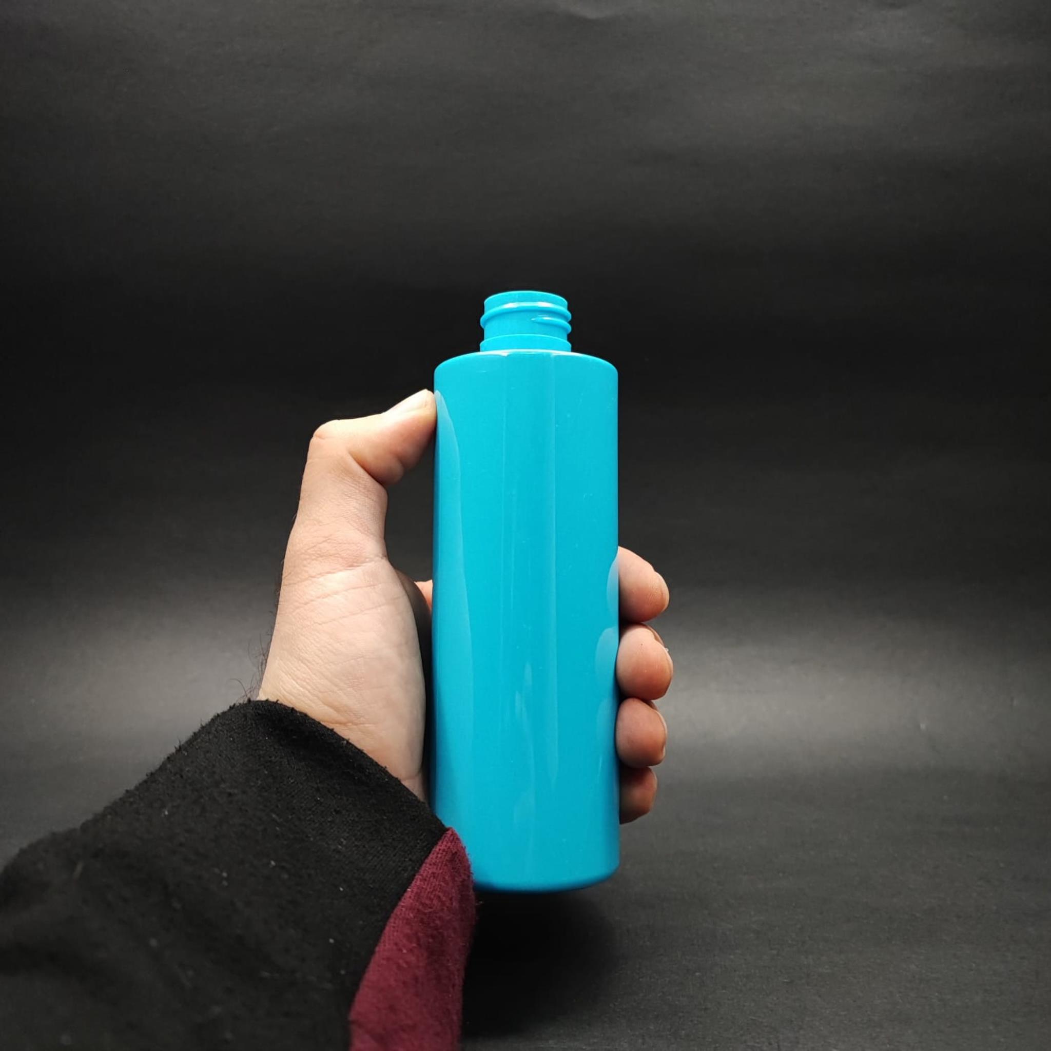 200 CC KÜT BOYUNLU UZUN SİLİNDİR PET ŞİŞE (24 GR) - KAPAKSIZ 24 AĞIZ - 200 ML PLASTİK ŞİŞE - MAVİ
