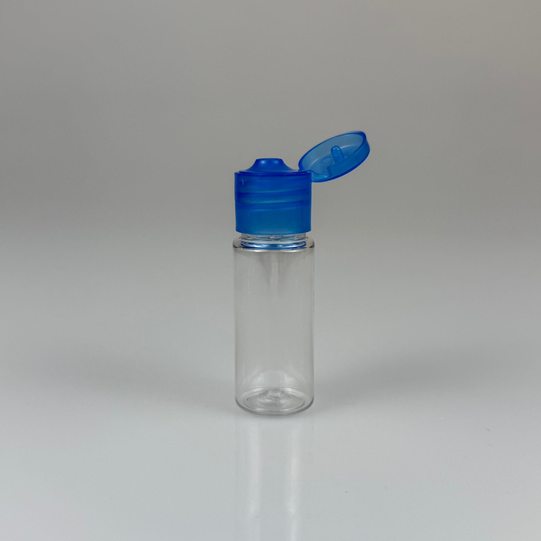 15 CC SİLİNDİR PET ŞİŞE + MAVİ FLİPTOP KAPAK - 15 ML PROMOSYON KOLONYA İÇİN BOŞ ŞİŞE