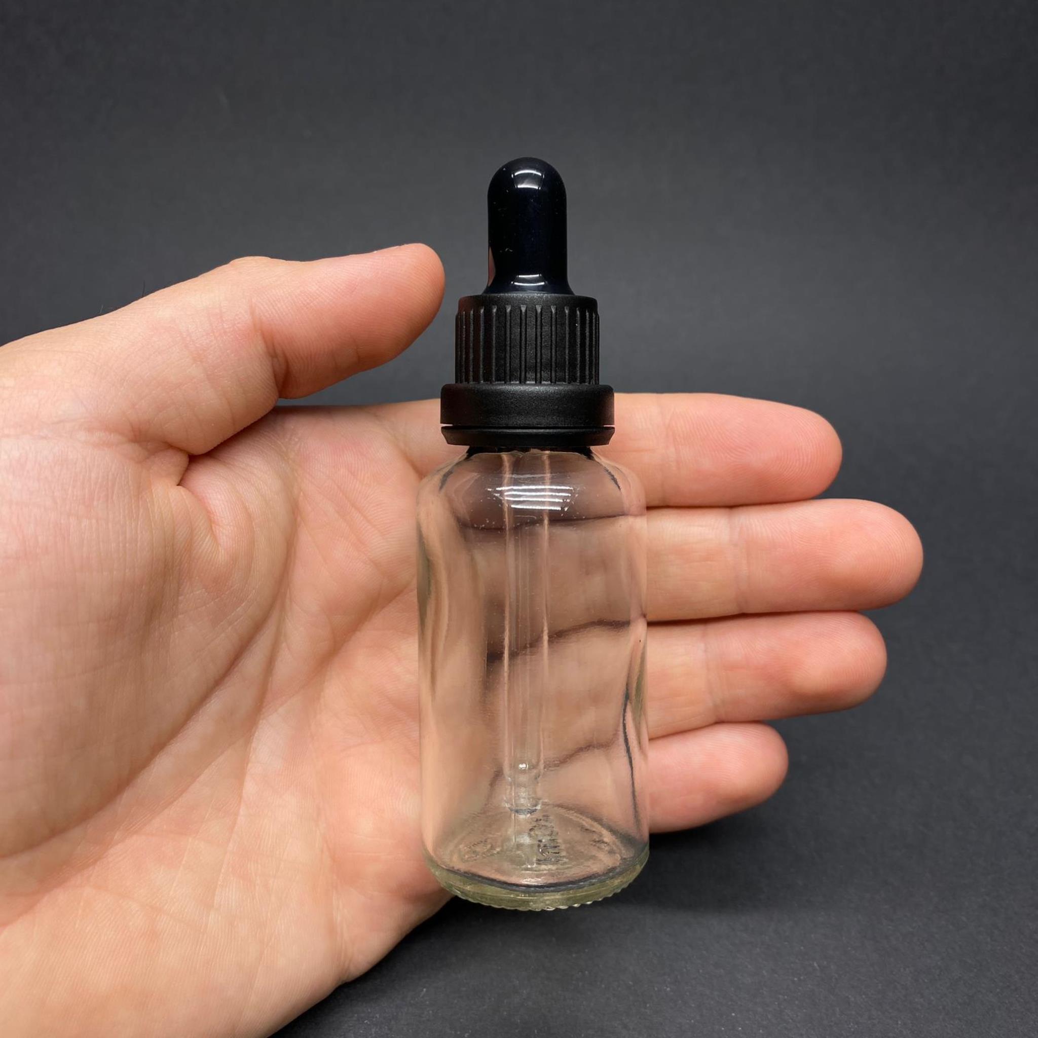 30 CC ŞEFFAF CAM DAMLALIKLI ŞİŞE - SİYAH EMZİK - SİYAH KİLİTLİ PLASTİK KAPAK - 30 ML SAYDAM CAM DAMLALIKLI ŞİŞE - 30 ML SERUM ŞİŞESİ