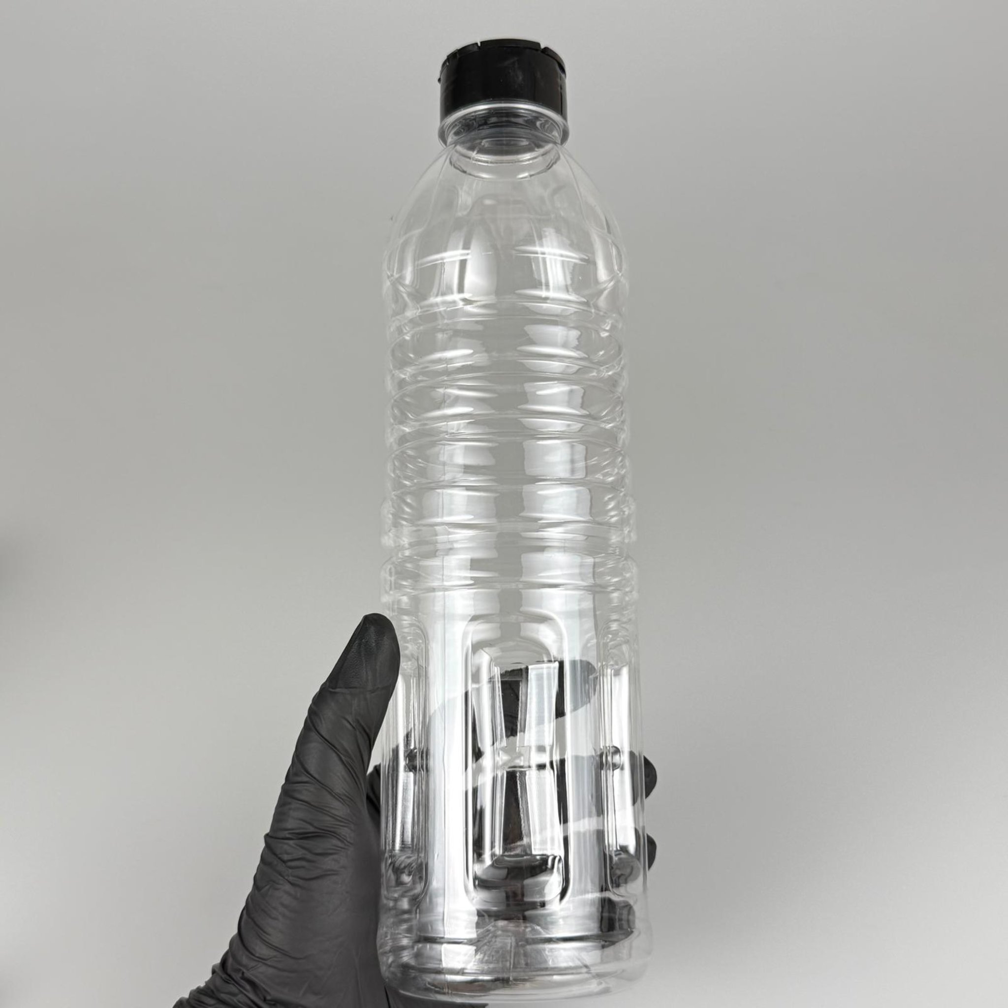 PLASTİK BAHARATLIK KAVANOZ - 1000 ML PET BAHARAT, TOZ, PUDRA VB İÇİN PET ŞİŞE - SİYAH AÇILIR KAPANIR DELİKLİ KAPAKLI TAKIM - 1000 CC